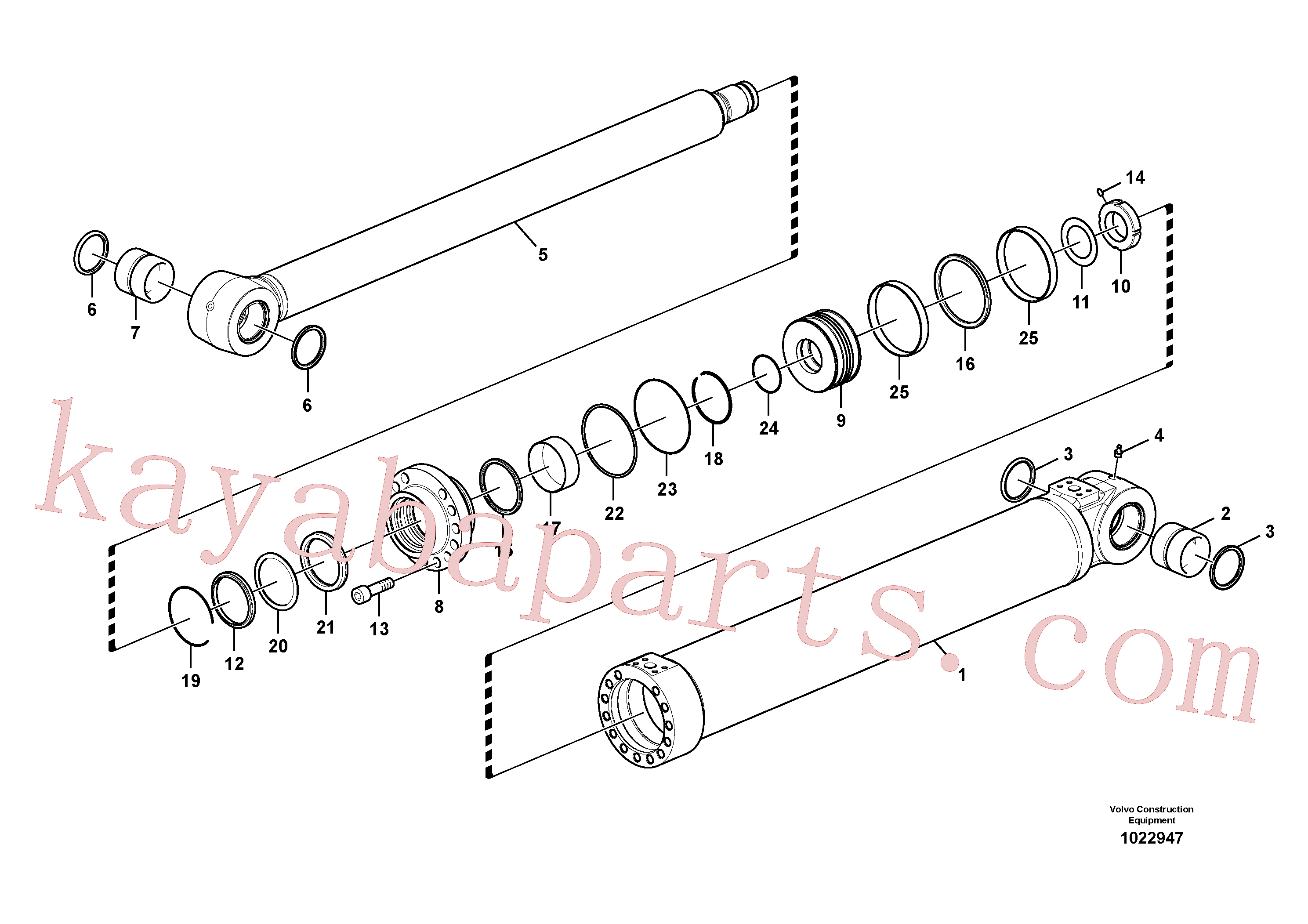 SA9612-10540 for Volvo Boom cylinder, adjustable 2nd(1022947 assembly)