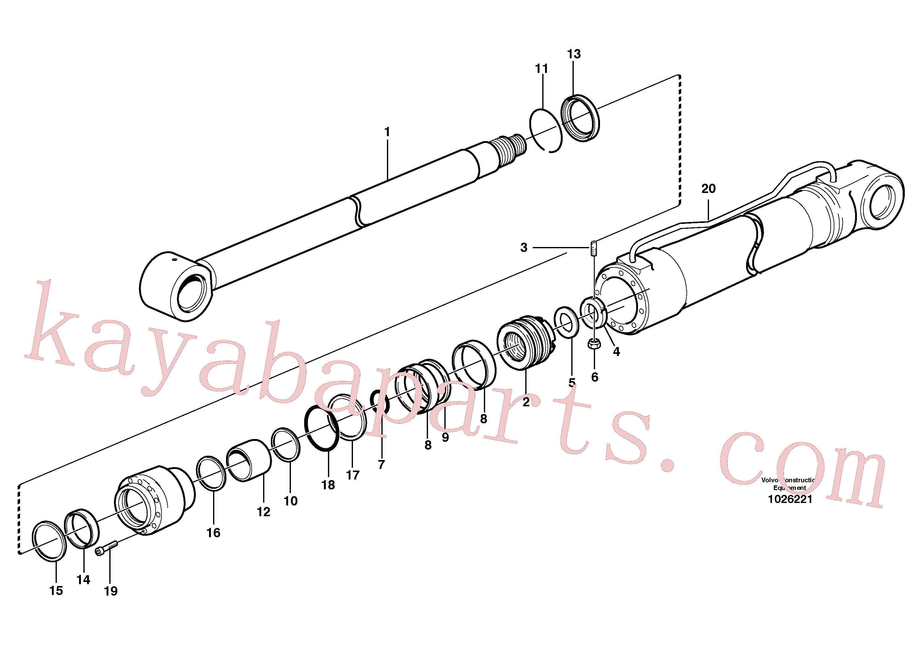SA9557-09000 for Volvo Hydraulic cylinder, stabilisor(1026221 assembly)