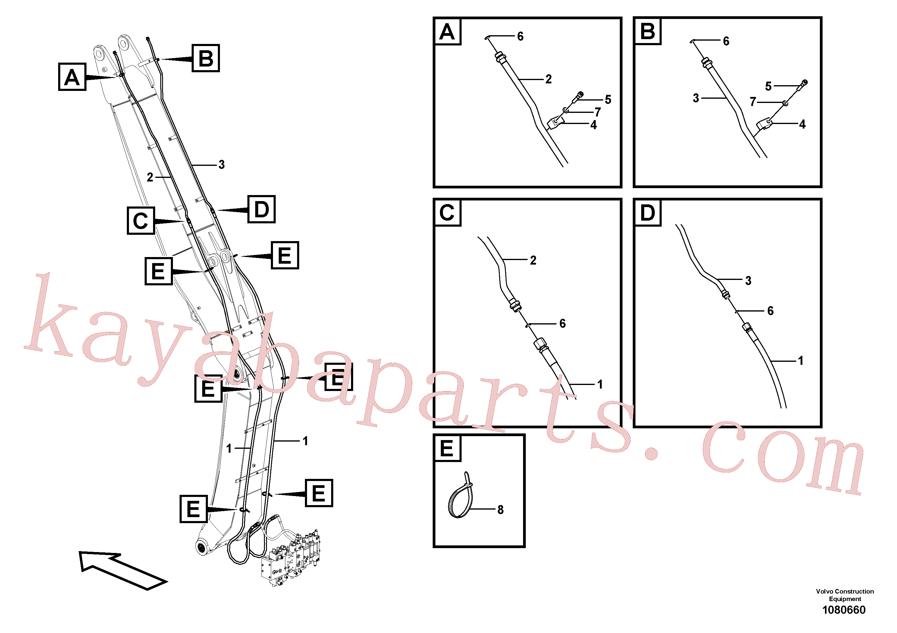 VOE15800881 for Volvo Working hydraulic, slope and rotator on adjustable boom(1080660 assembly)