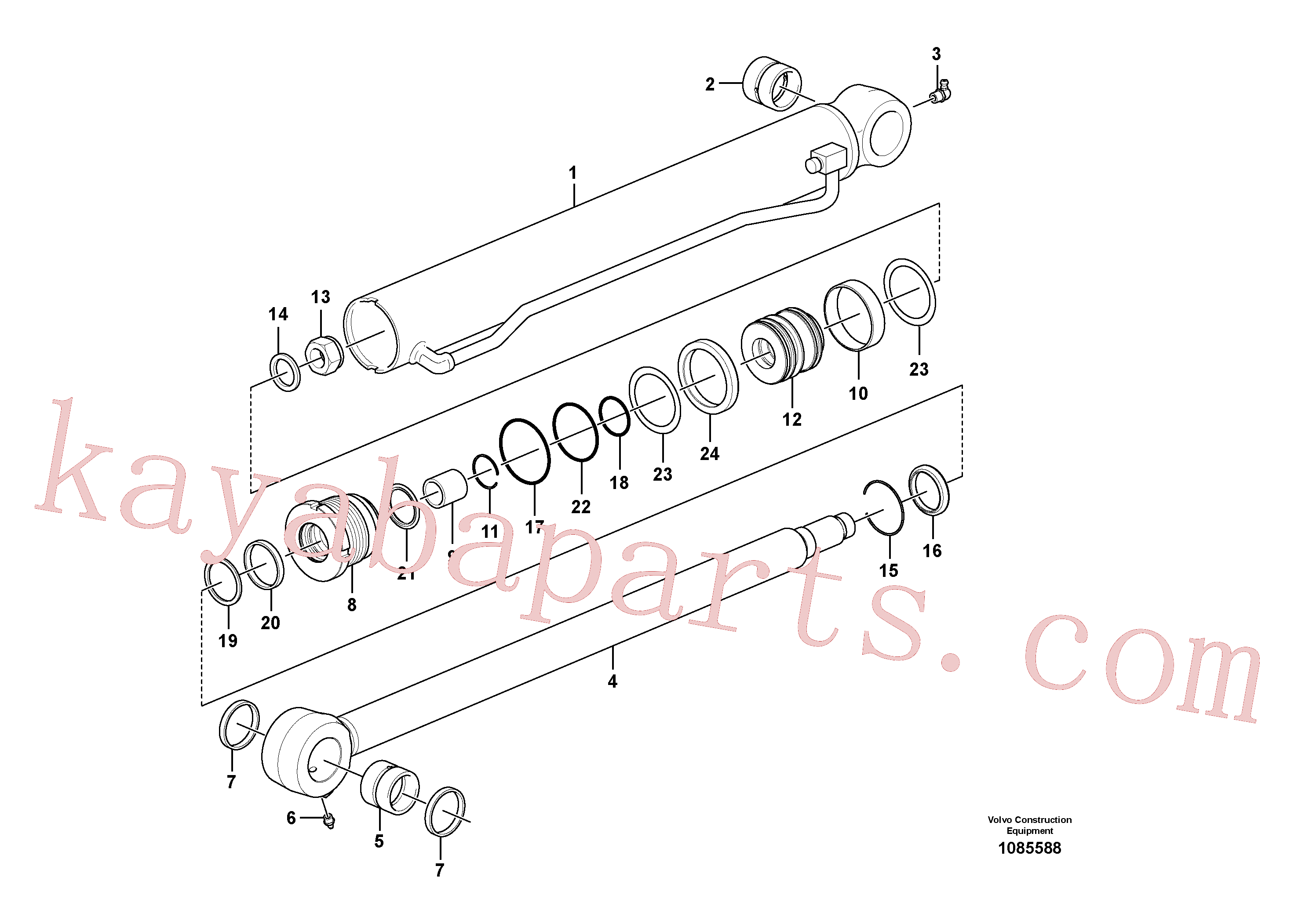 VOE990591 for Volvo Bucket cylinder(1085588 assembly)