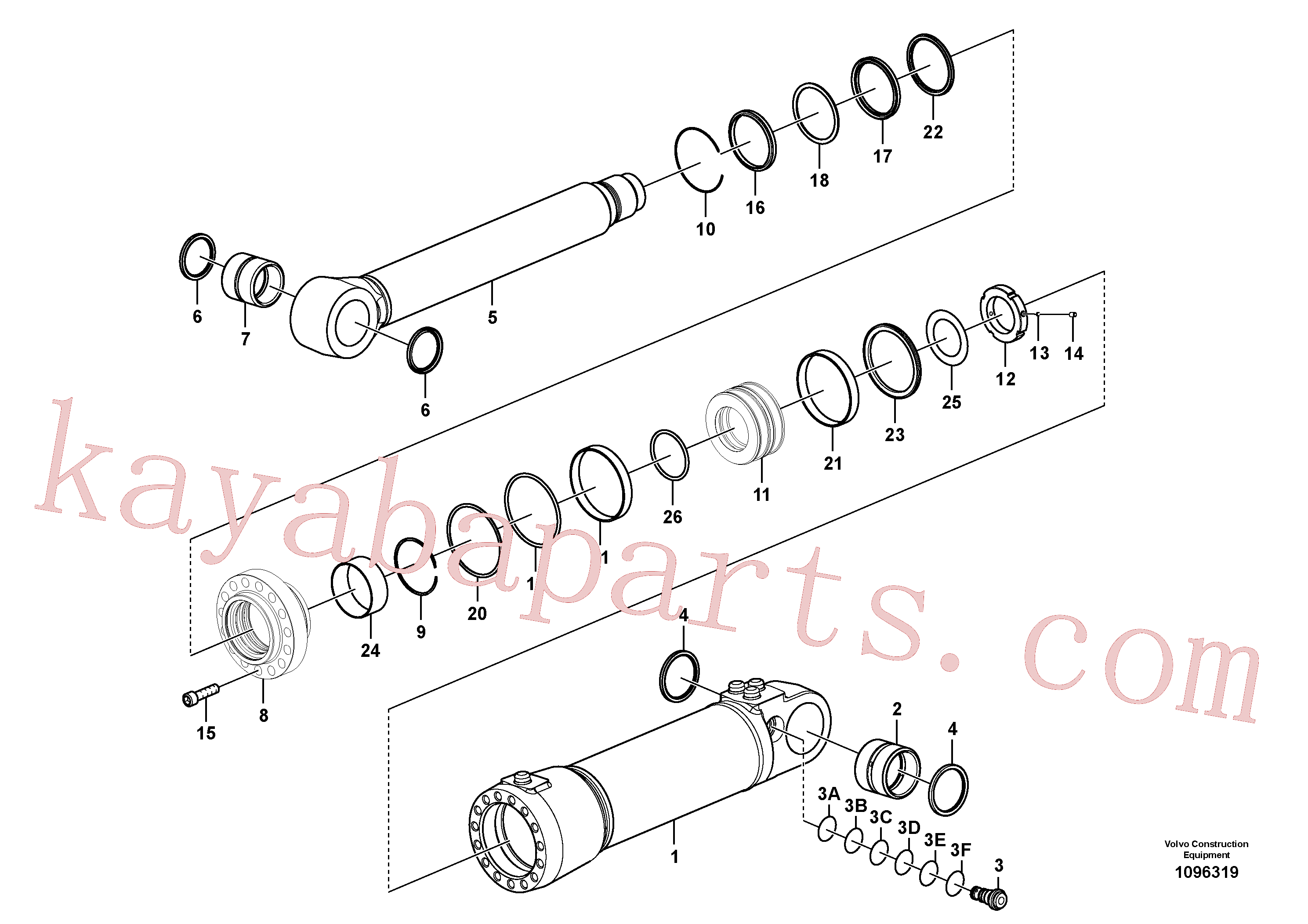 SA9557-09000 for Volvo Stabiliser cylinder(1096319 assembly)