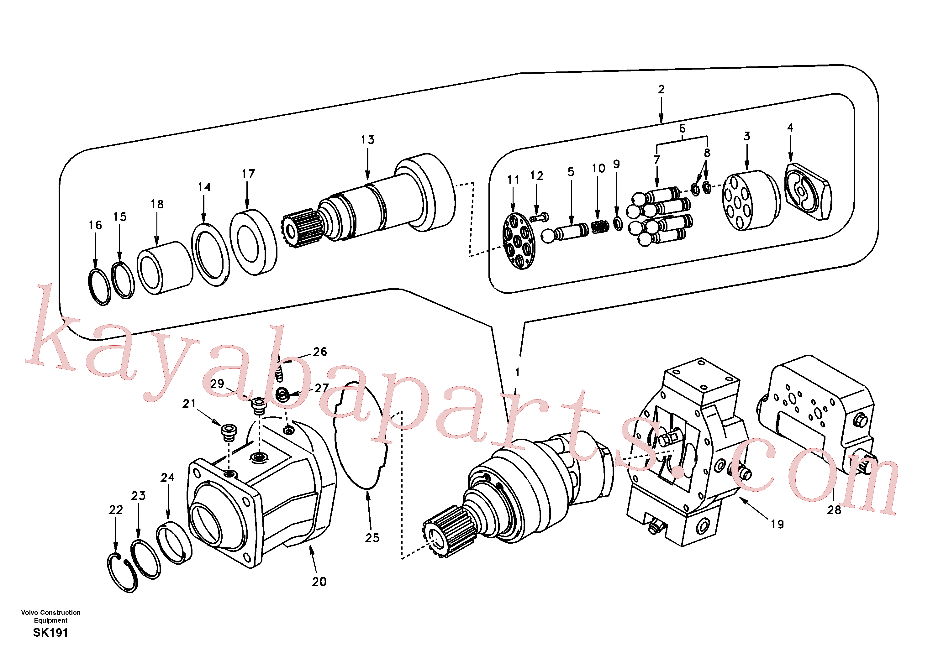 SA8230-29860 for Volvo Travel motor(SK191 assembly)
