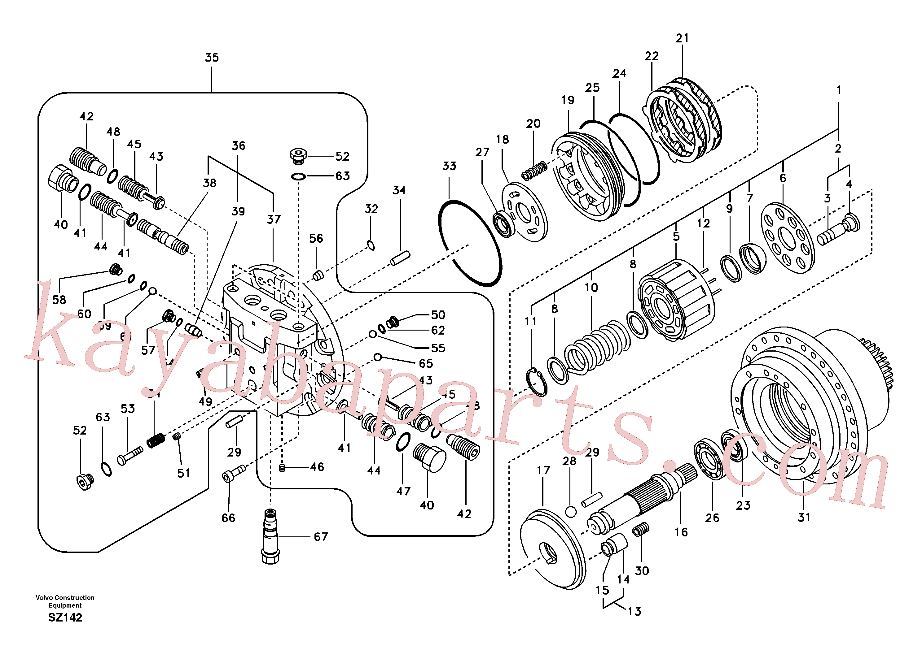 SA14504883 for Volvo Travel motor(SZ142 assembly)