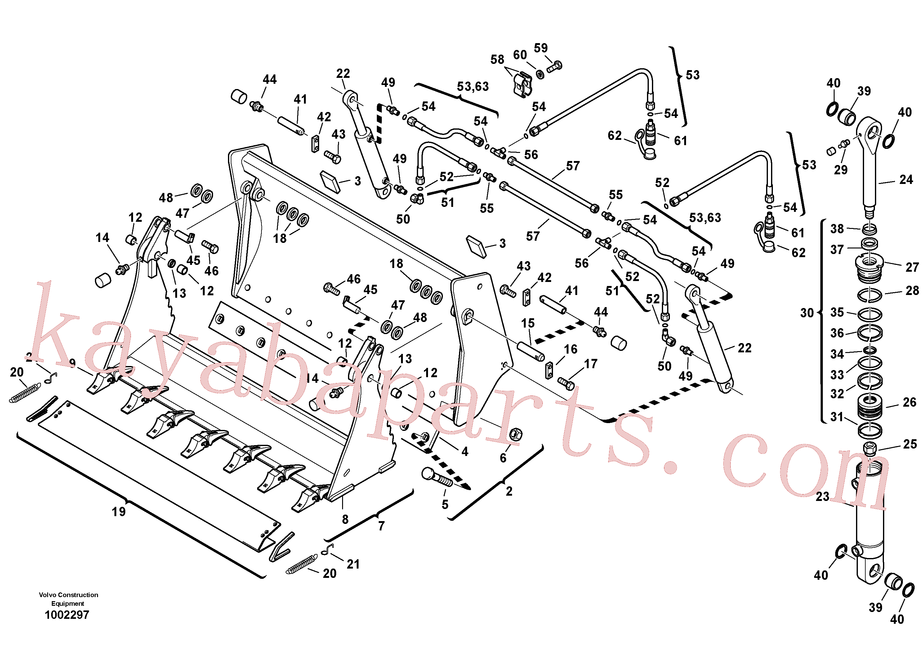 VOE11305090 for Volvo Shutter bucket with teeth(1002297 assembly)