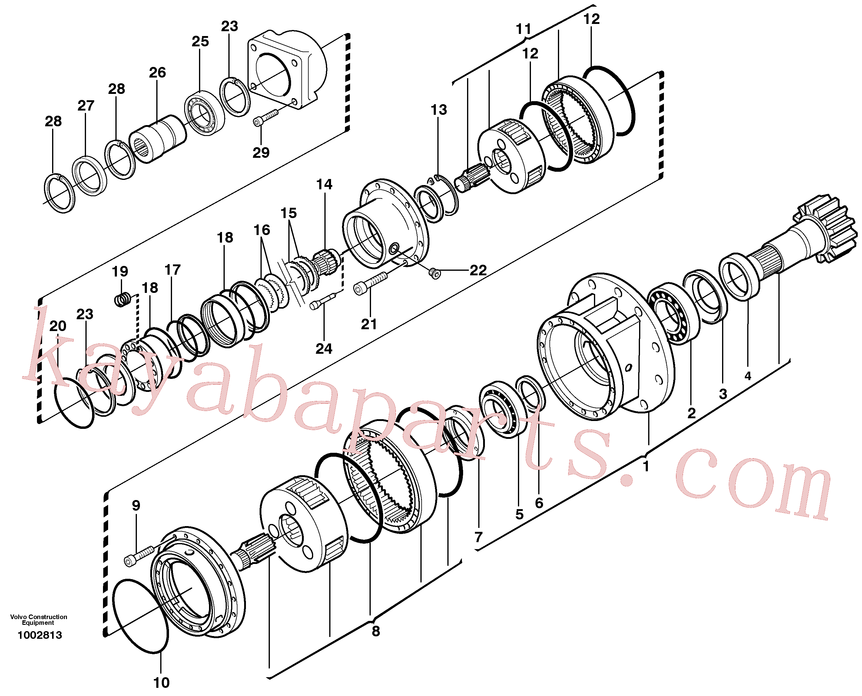 VOE11708713 Reduction gear for Volvo Excavator spare