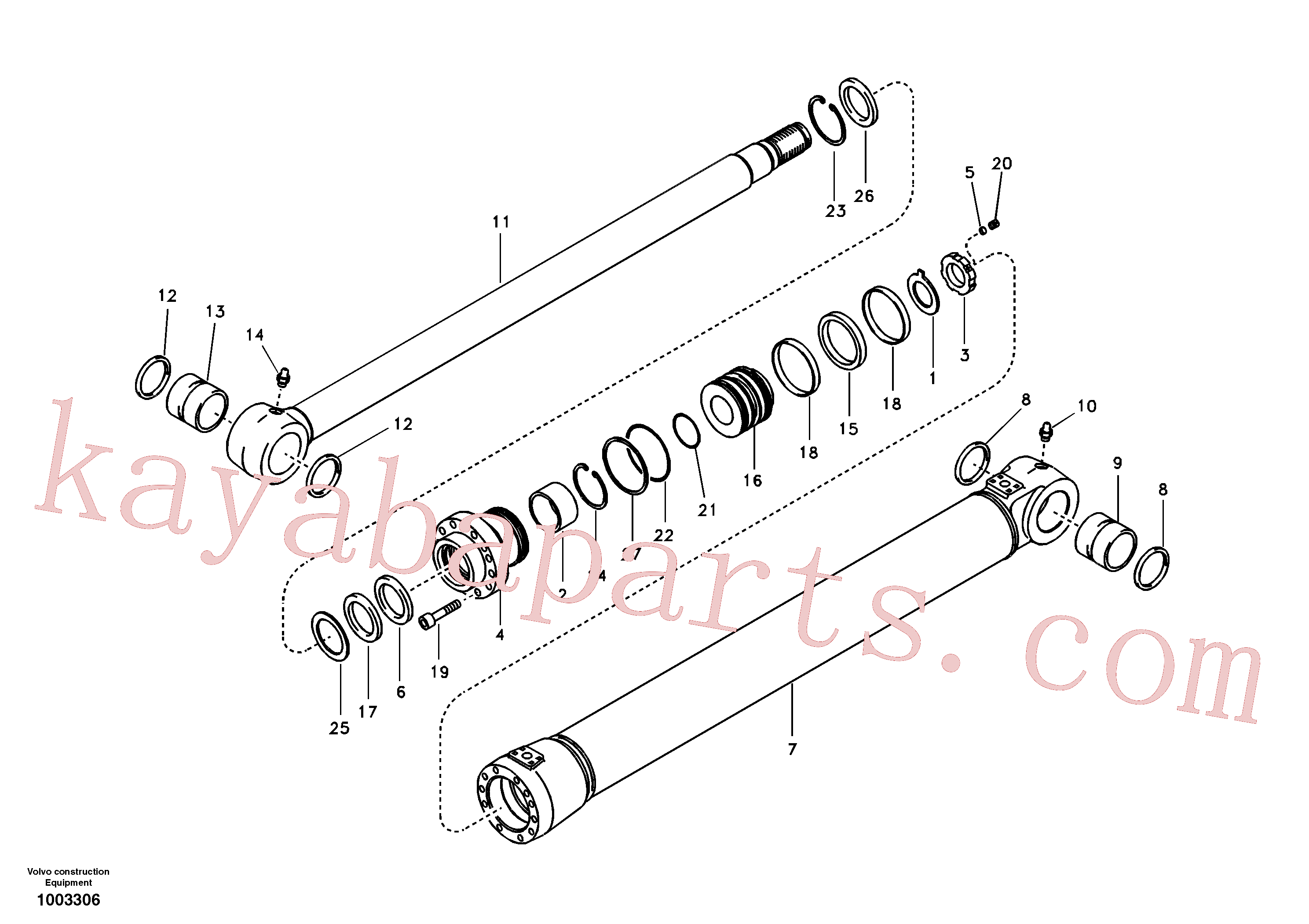 VOE14510819 for Volvo Boom cylinder, adjustable 2nd(1003306 assembly)