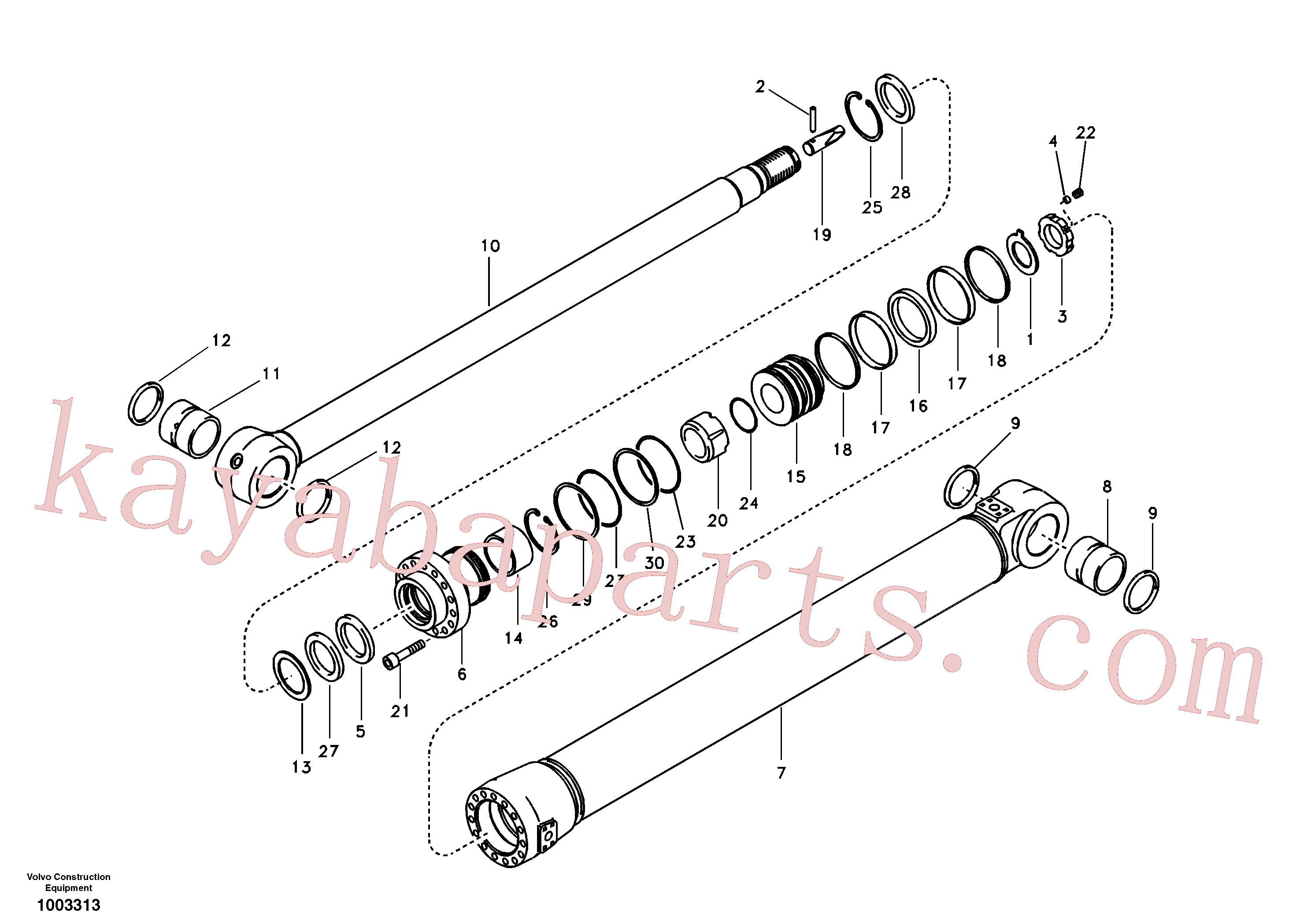 VOE14589135 for Volvo Dipper arm cylinder(1003313 assembly)