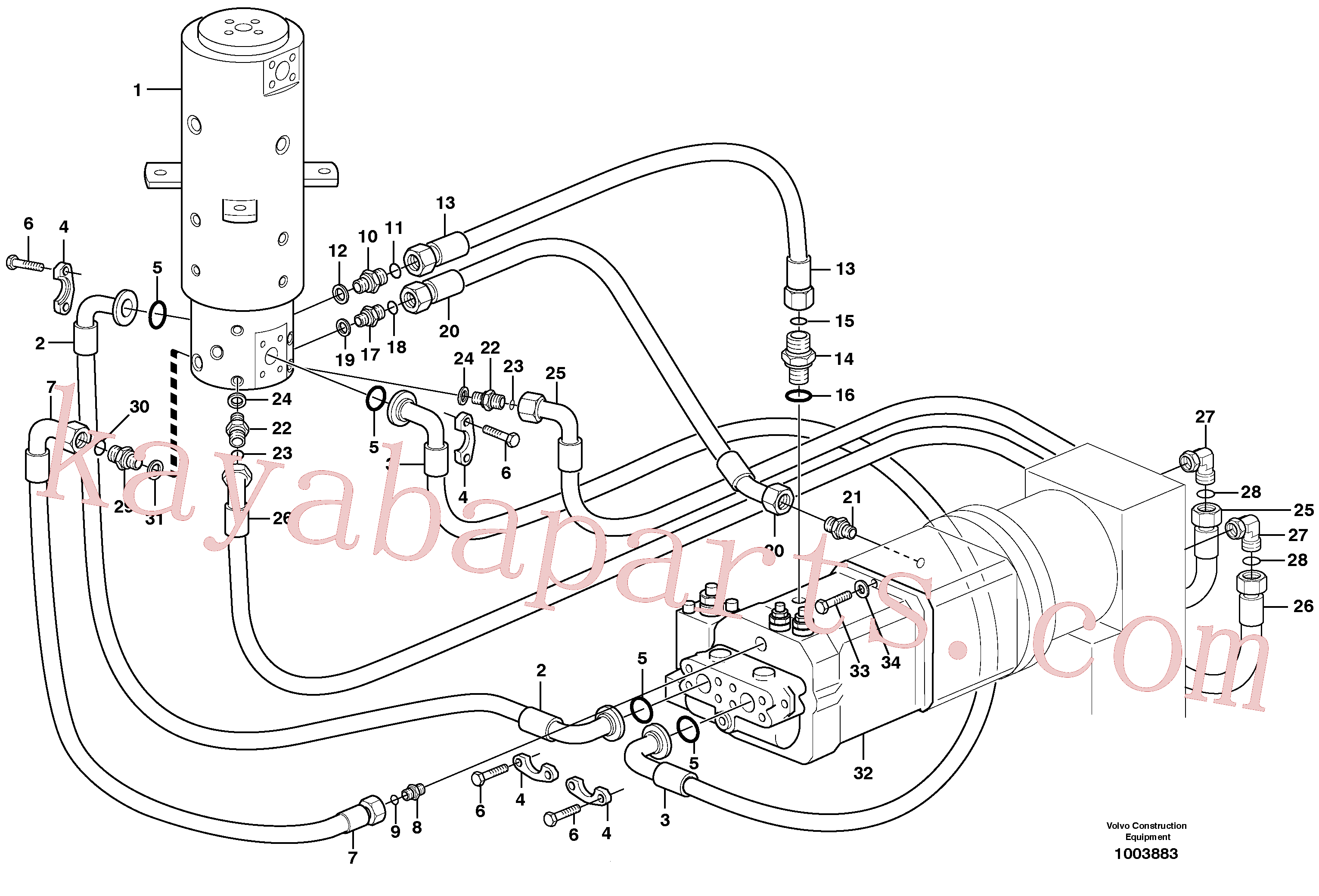 VOE11883022 for Volvo Hydraulic system, transport in undercarrige(1003883 assembly)