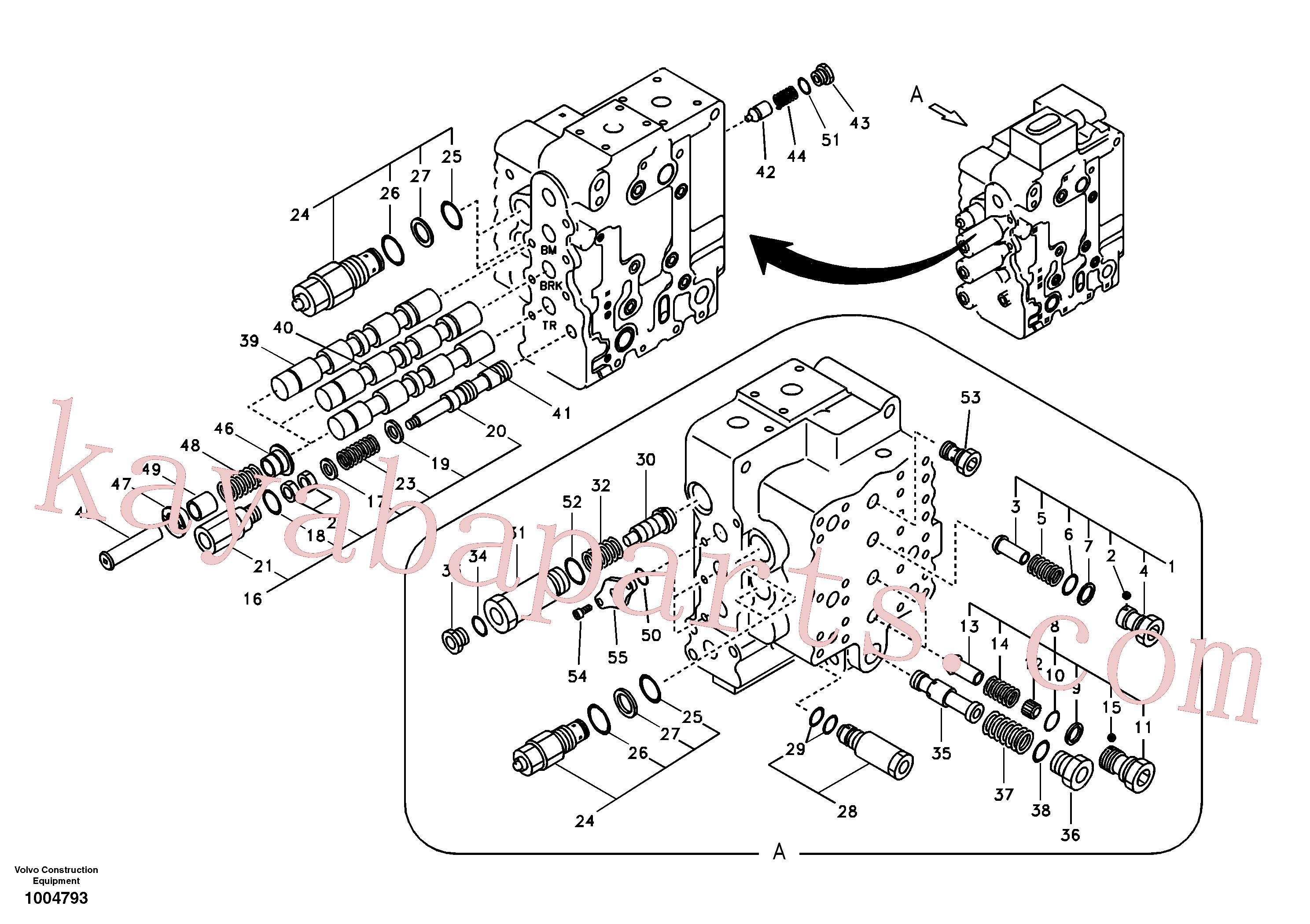 SA7272-03100 for Volvo Main control valve, boom and bucket and travel Rh(1004793 assembly)