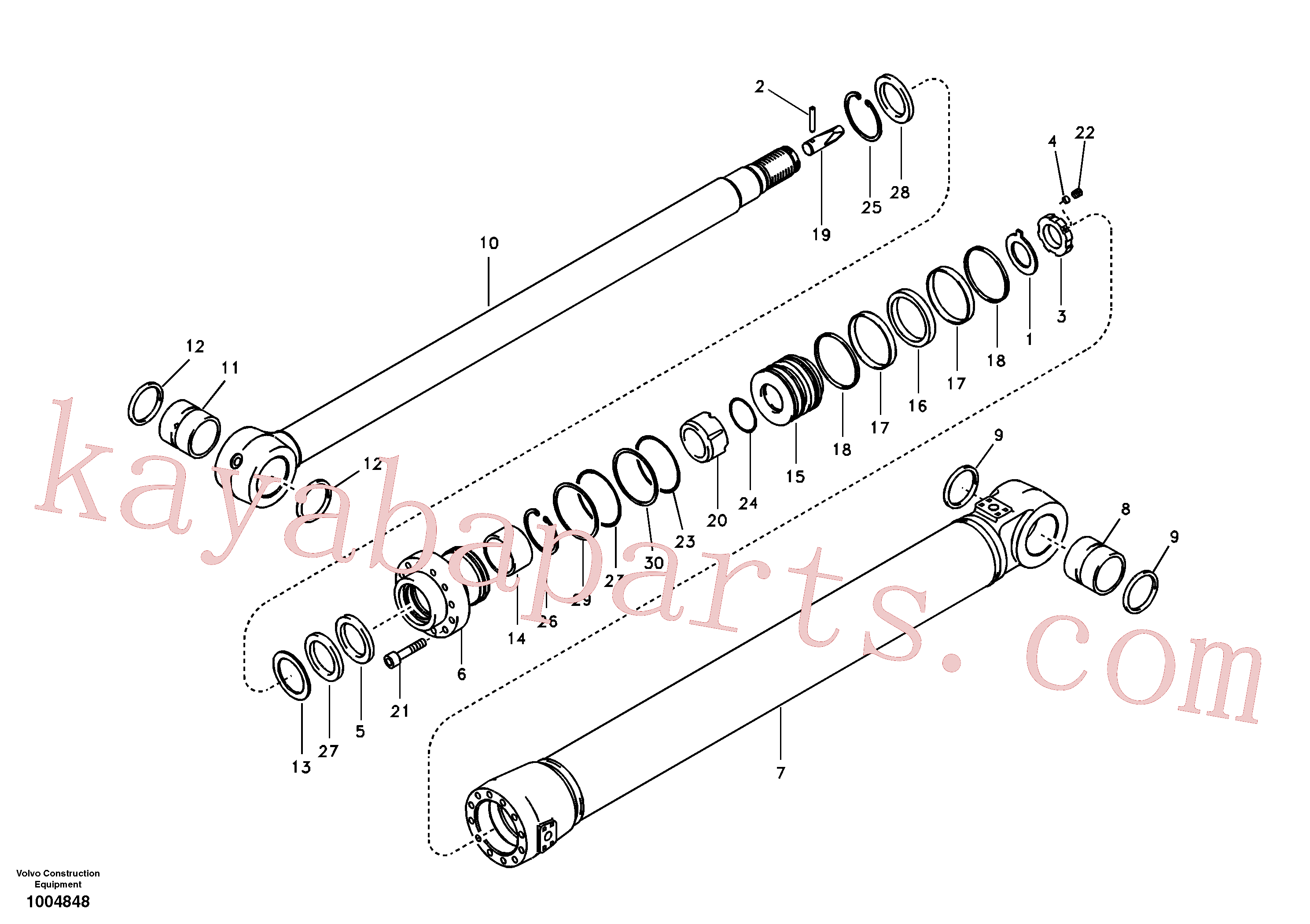 VOE14517999 for Volvo Dipper arm cylinder(1004848 assembly)
