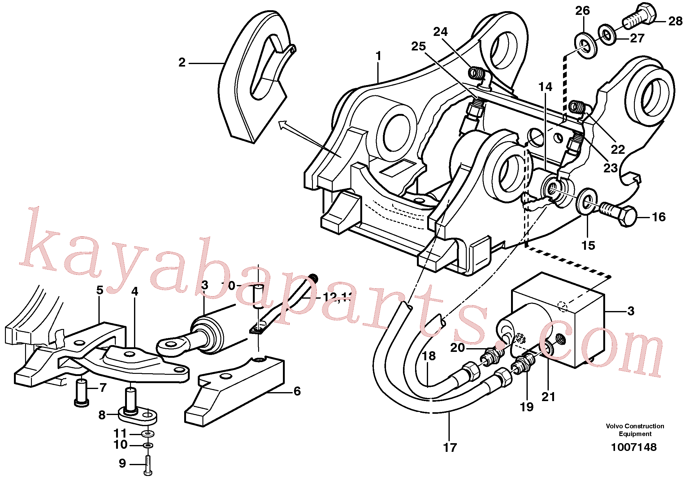 SA1171-75350 for Volvo Quickfit, hydraulic, S6(1007148 assembly)