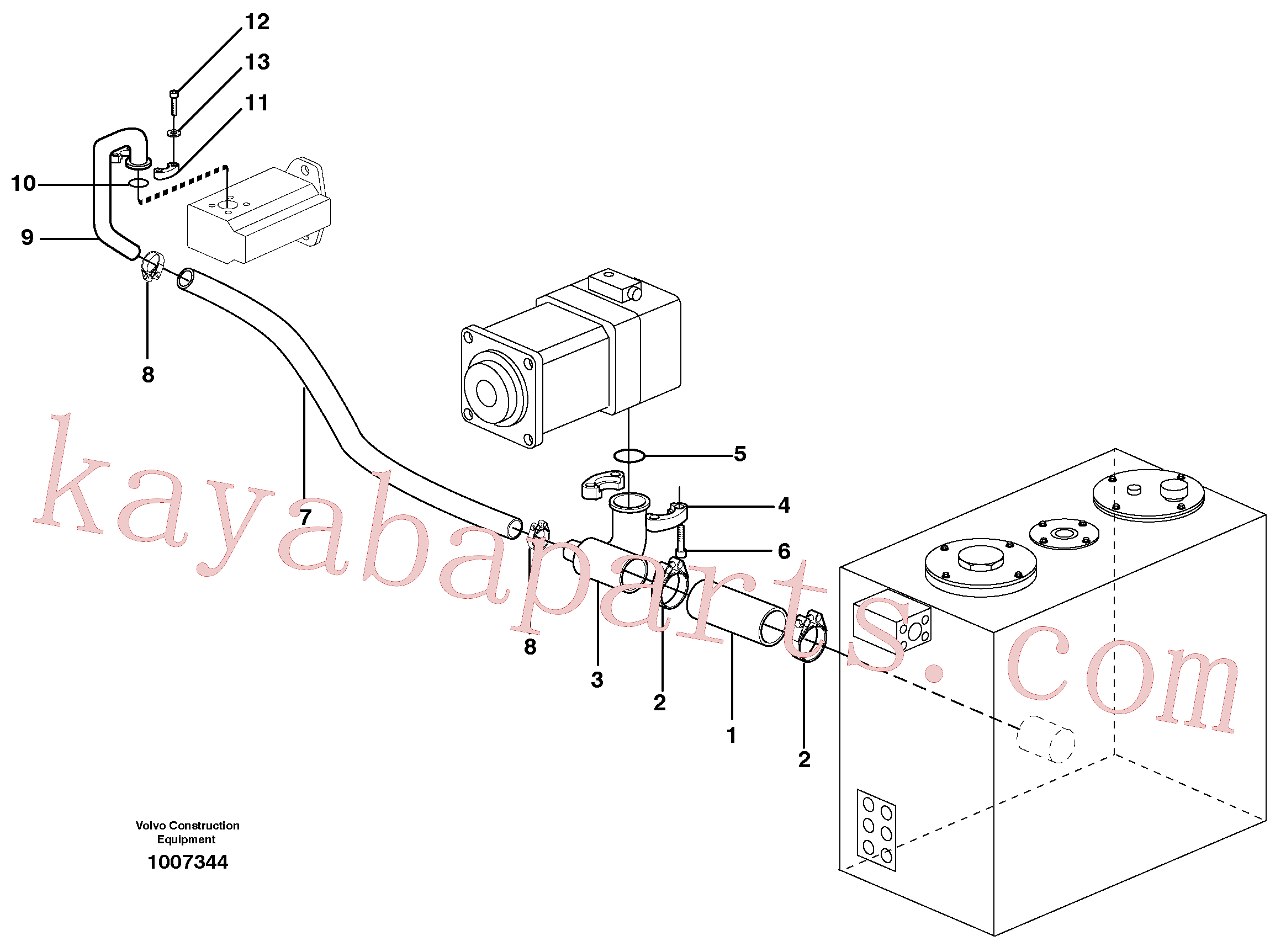VOE993327 for Volvo Hydraulic system suction lines(1007344 assembly)