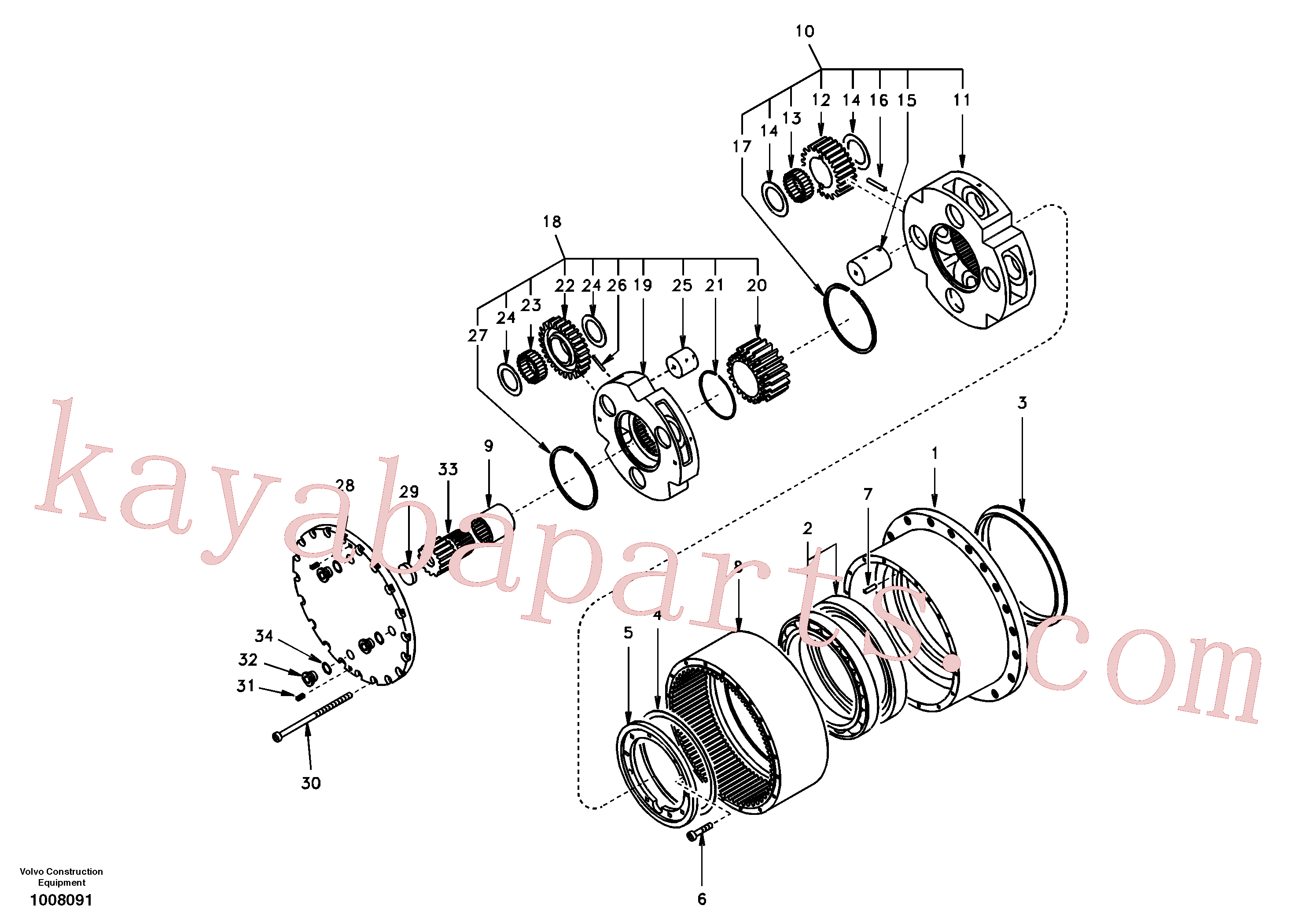 SA9415-11052 for Volvo Travel gearbox(1008091 assembly)