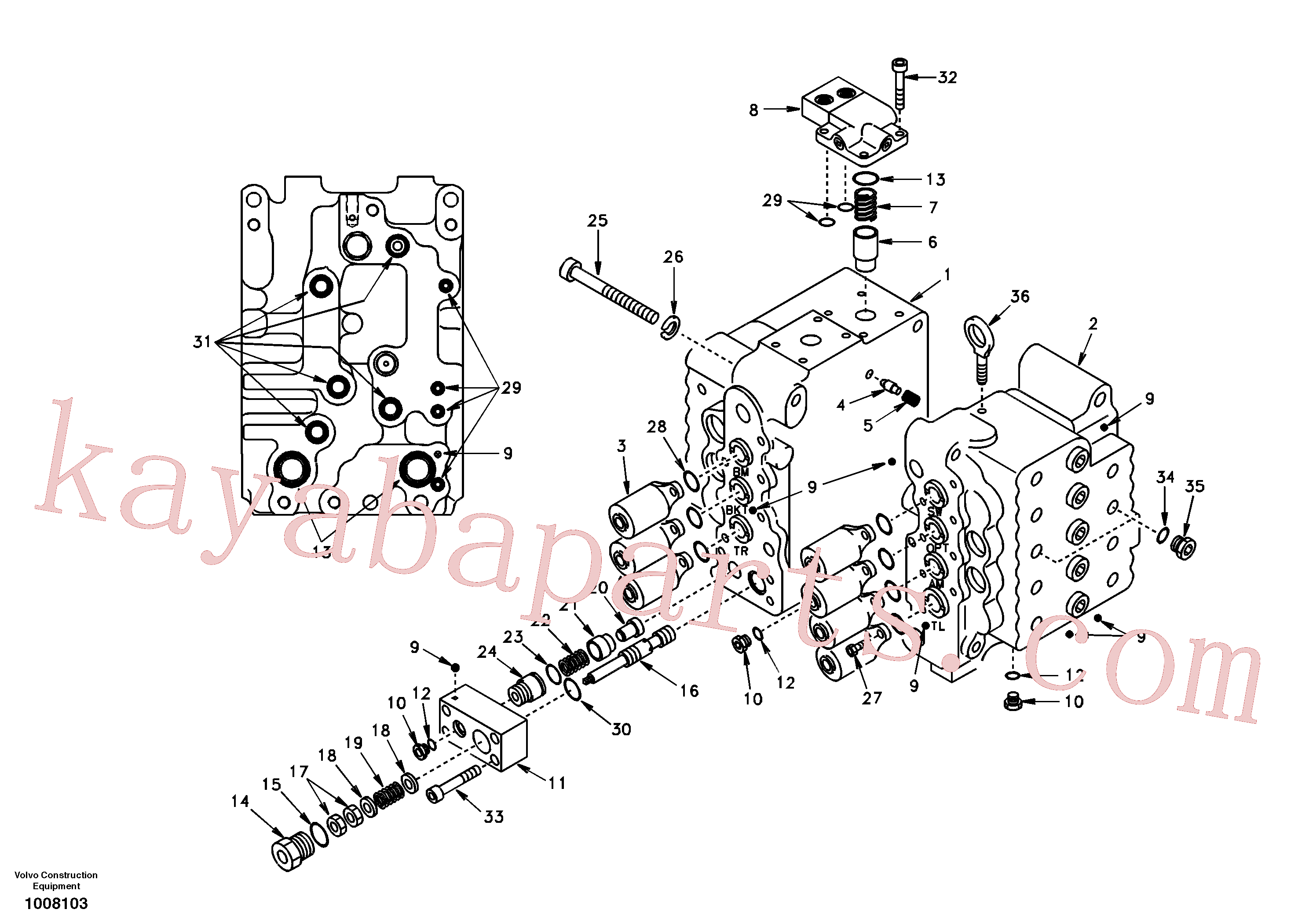 SA9415-11052 for Volvo Control valve with fitting parts.(1008103 assembly)