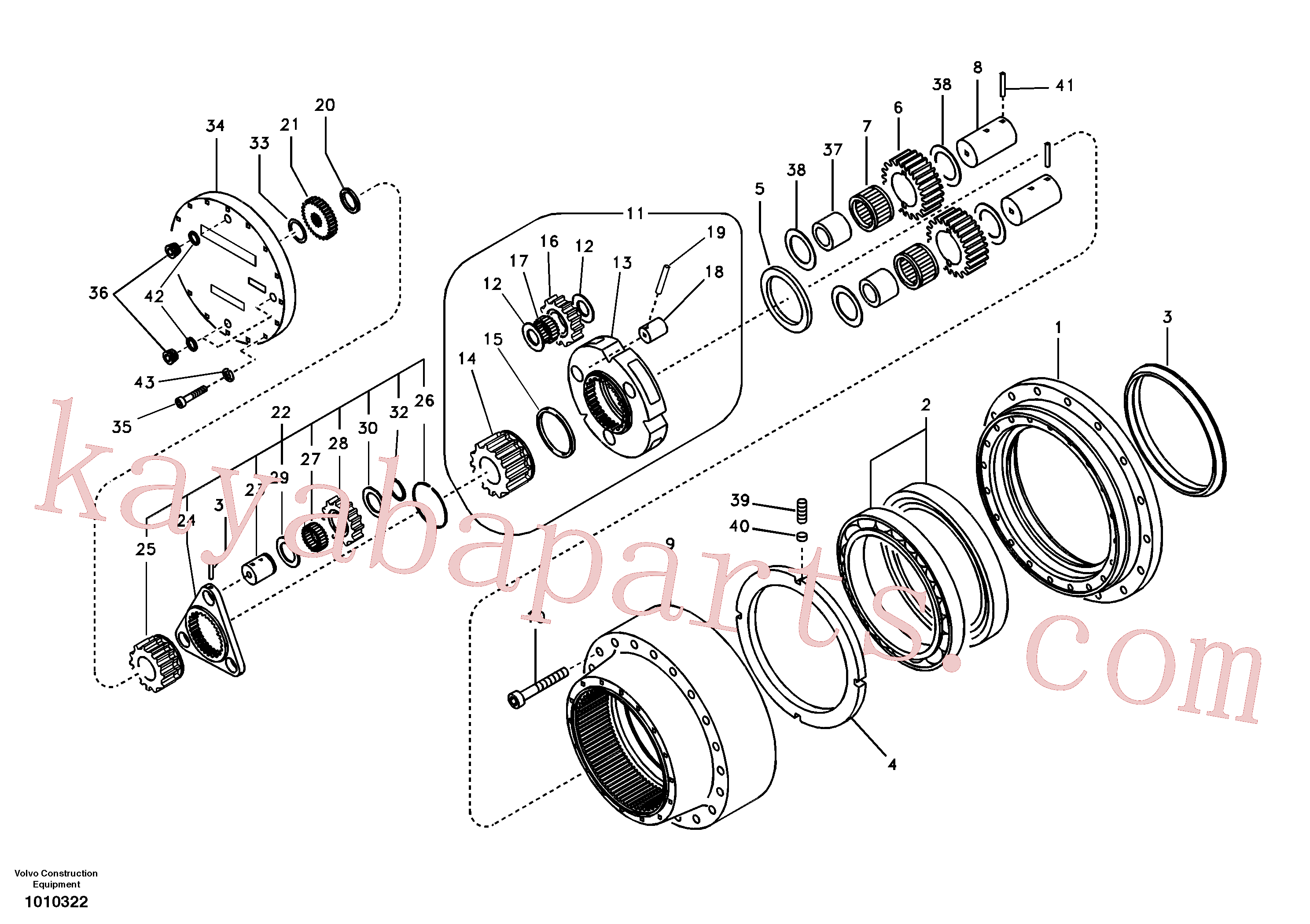 SA9415-11052 for Volvo Travel gearbox(1010322 assembly)