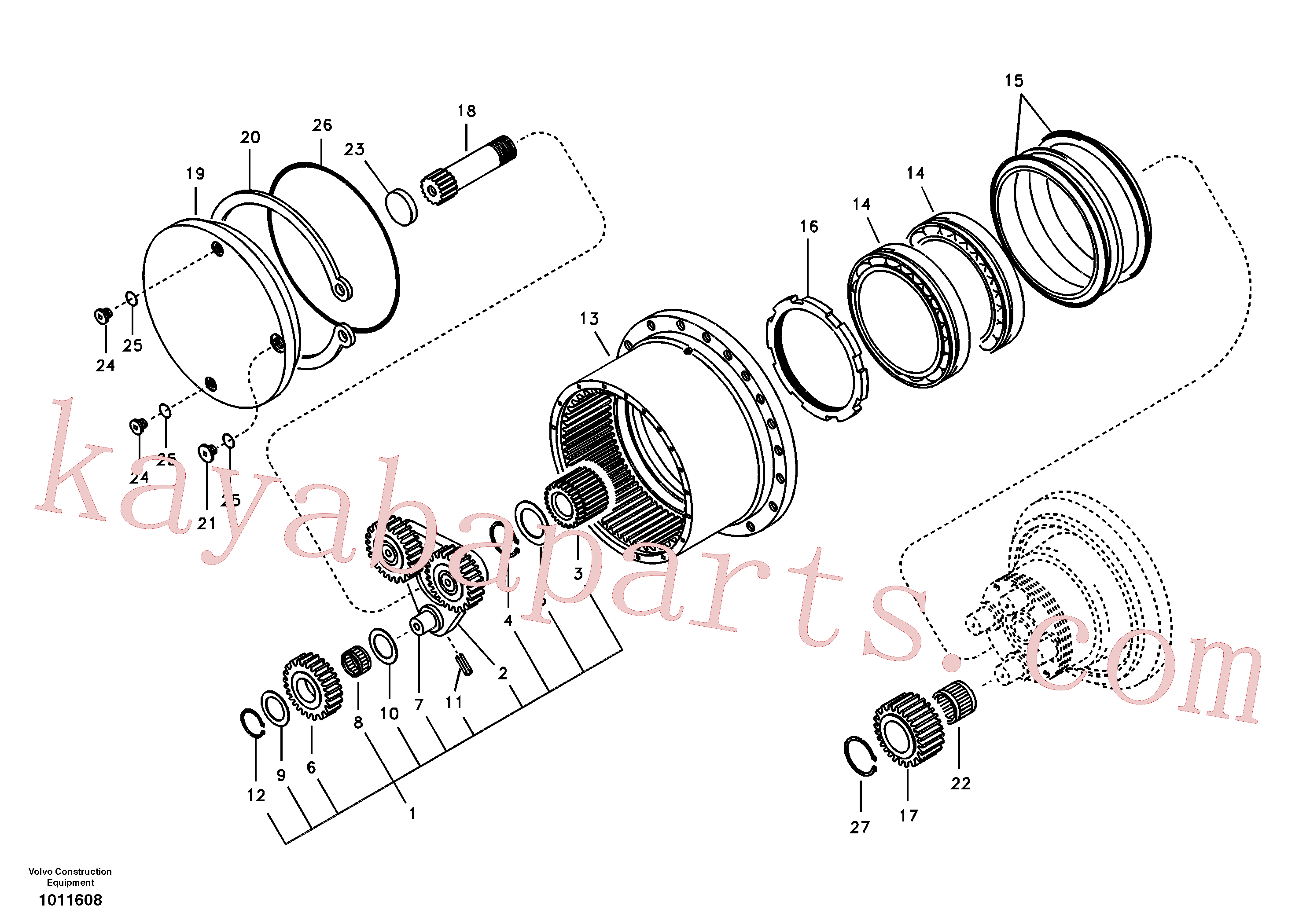 VOE14516544 for Volvo Travel gearbox(1011608 assembly)