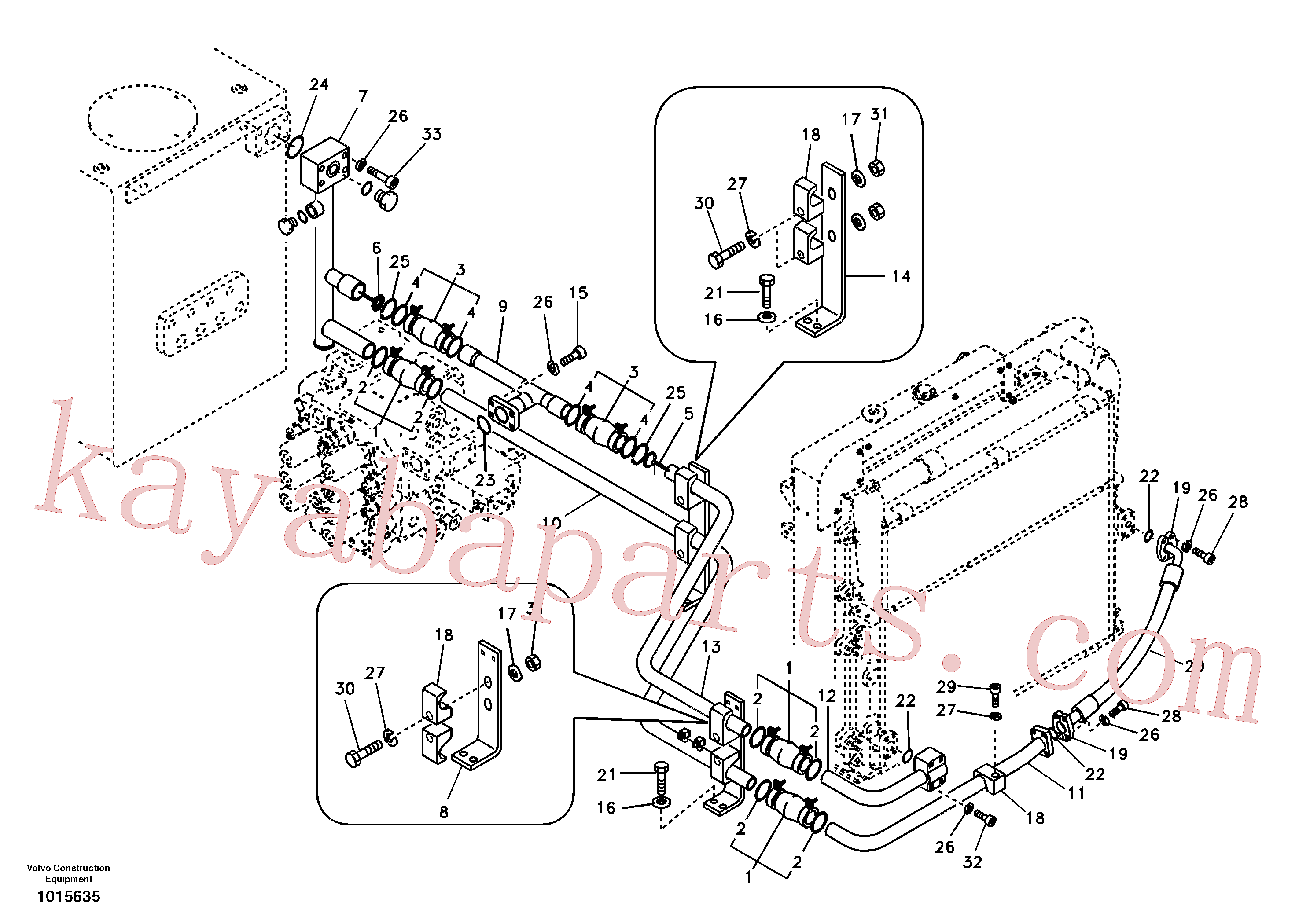 VOE14673209 for Volvo Hydraulic system, hydraulic tank to hydraulic pump(1015635 assembly)