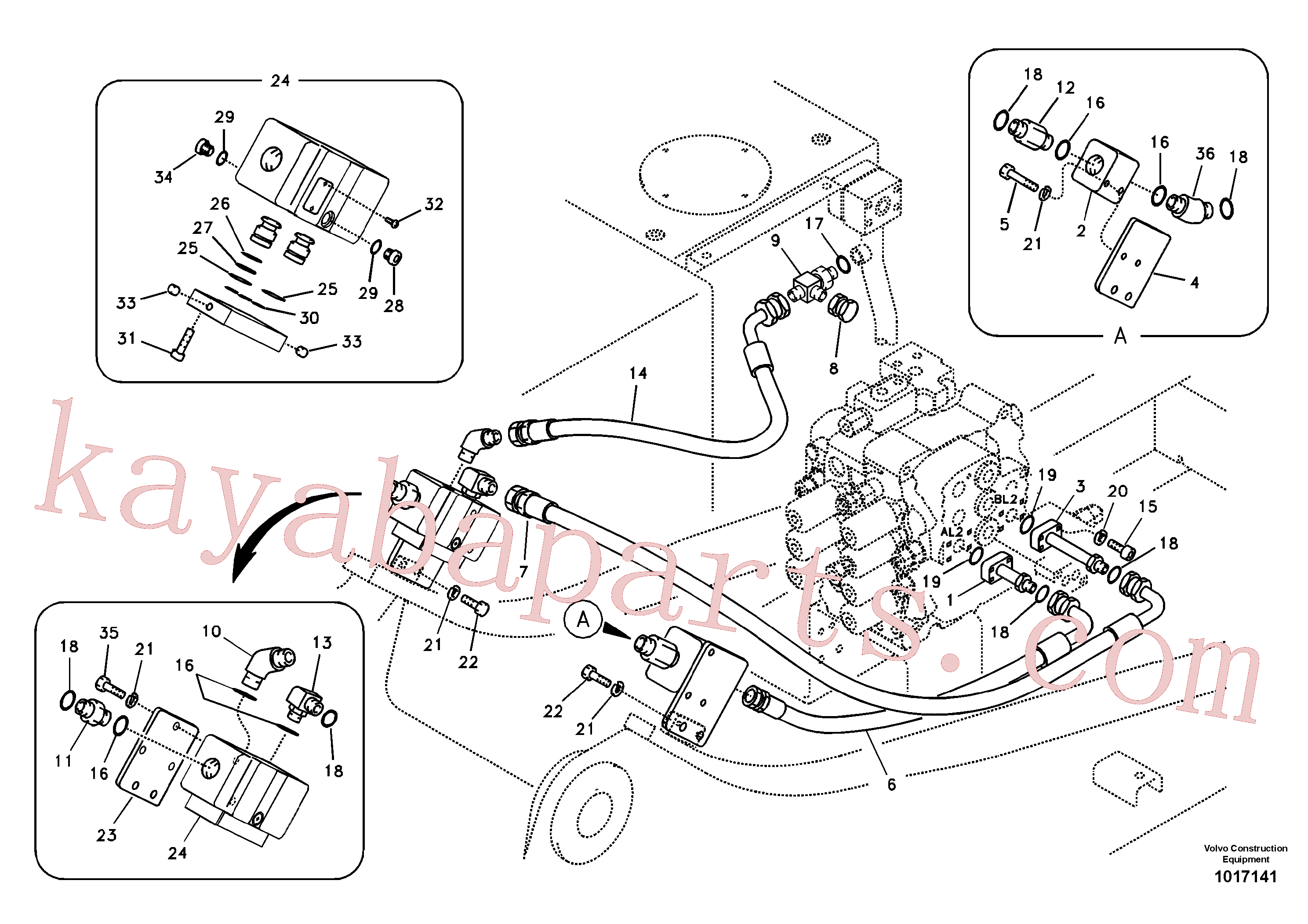 SA9452-06219 for Volvo Working hydraulic, hammer and shear for upper(1017141 assembly)