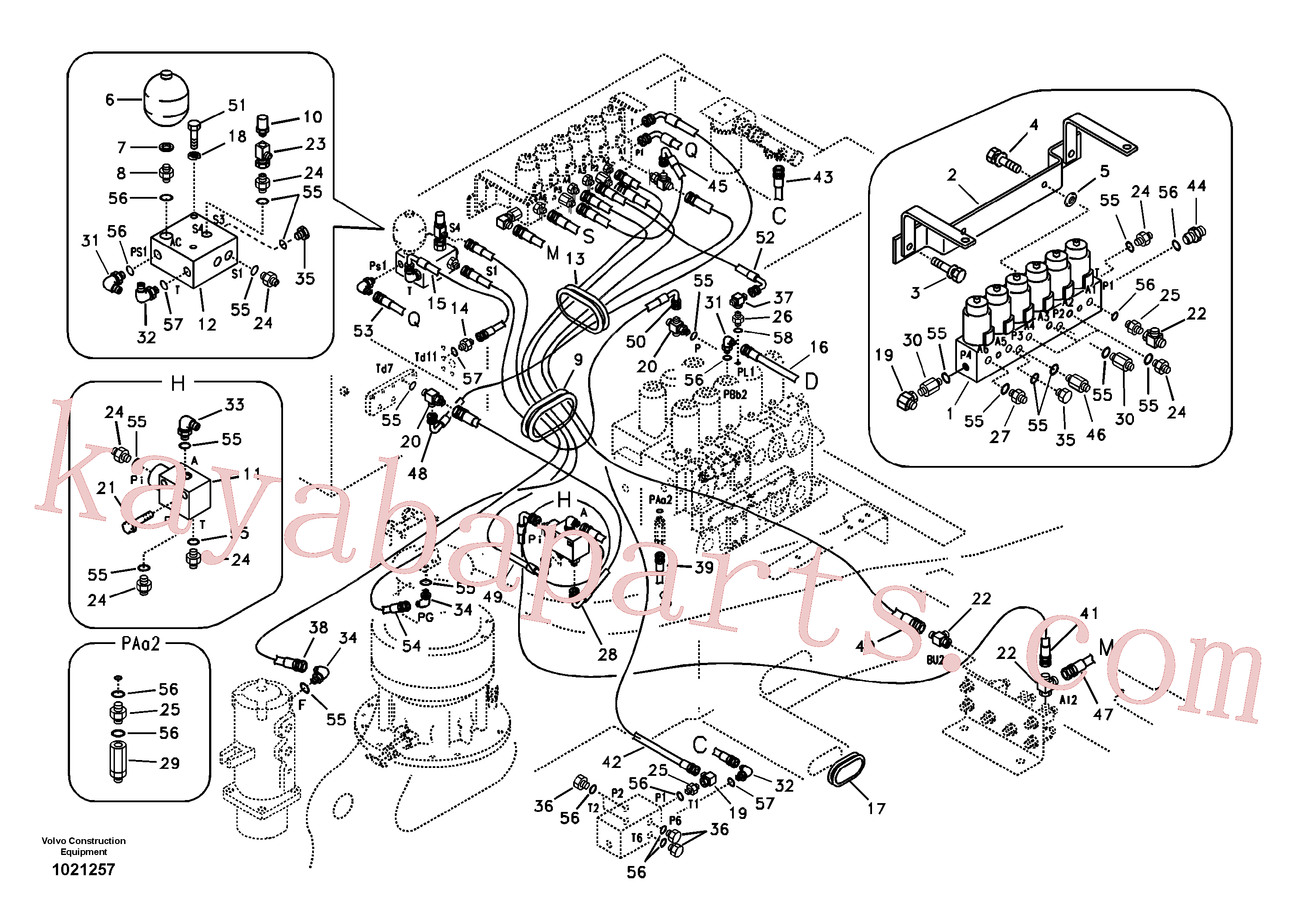 SA9451-02259 for Volvo Servo system, control valve to solenoid valve(1021257 assembly)