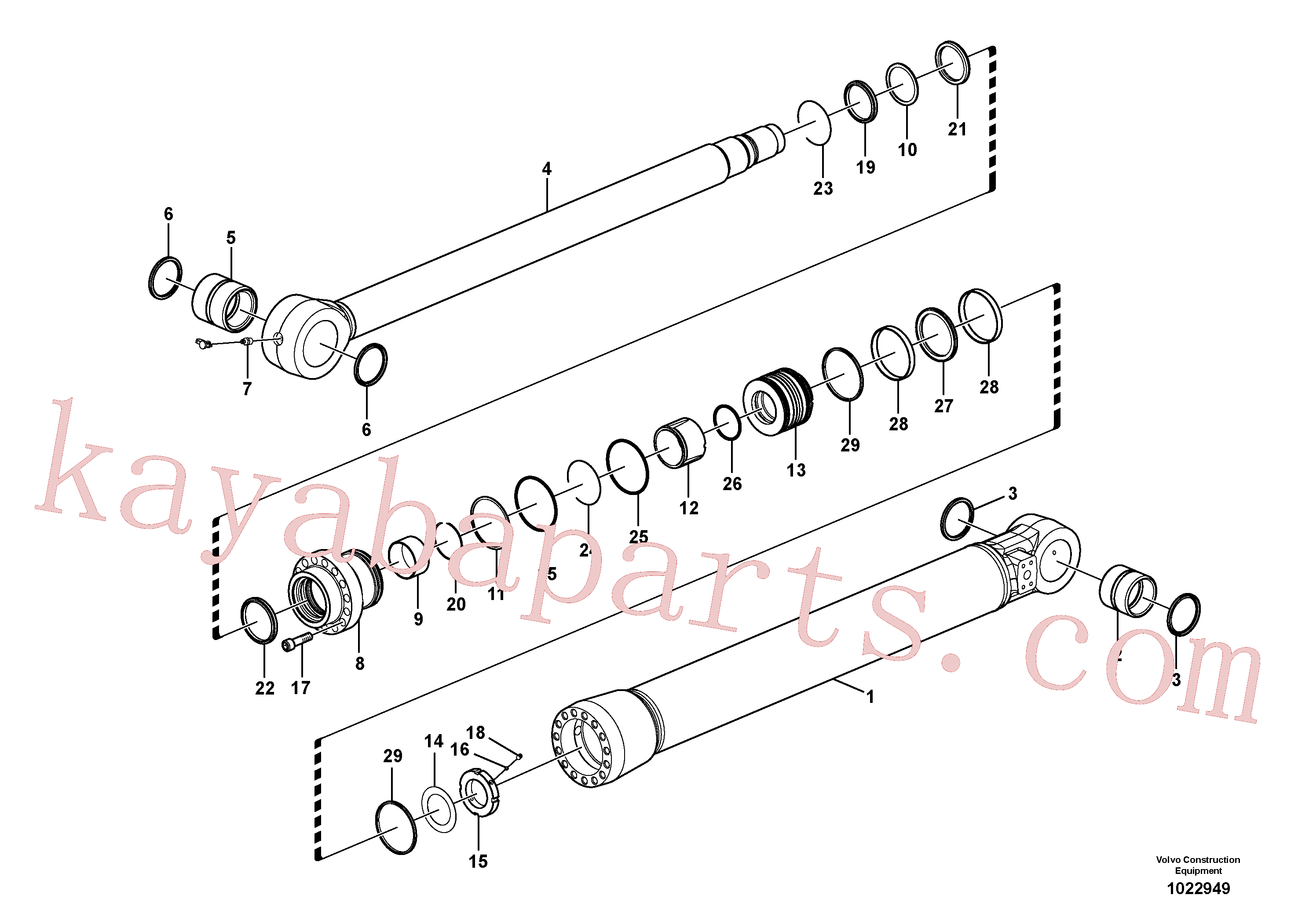 VOE14697141 for Volvo Bucket cylinder(1022949 assembly)