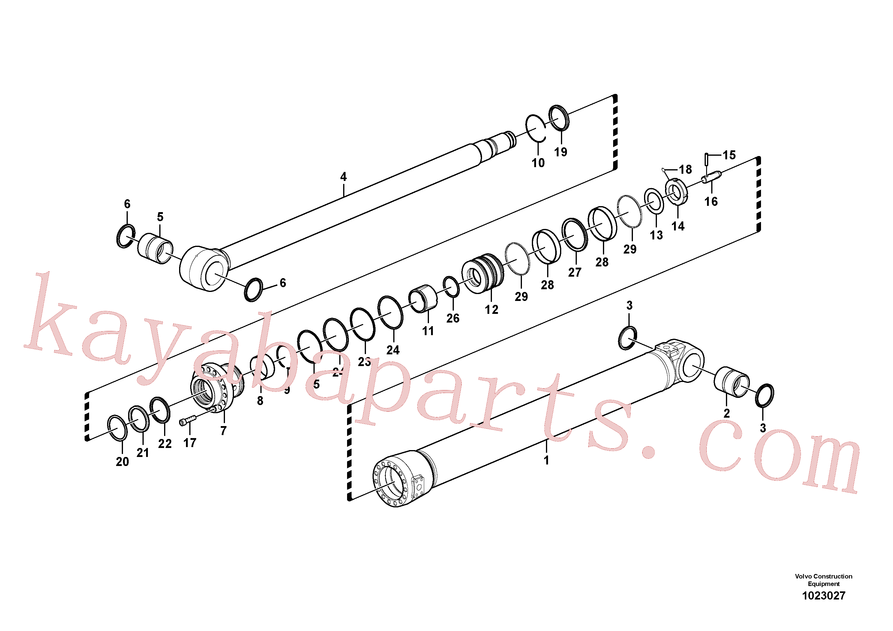 SA1146-08110 for Volvo Dipper arm cylinder(1023027 assembly)