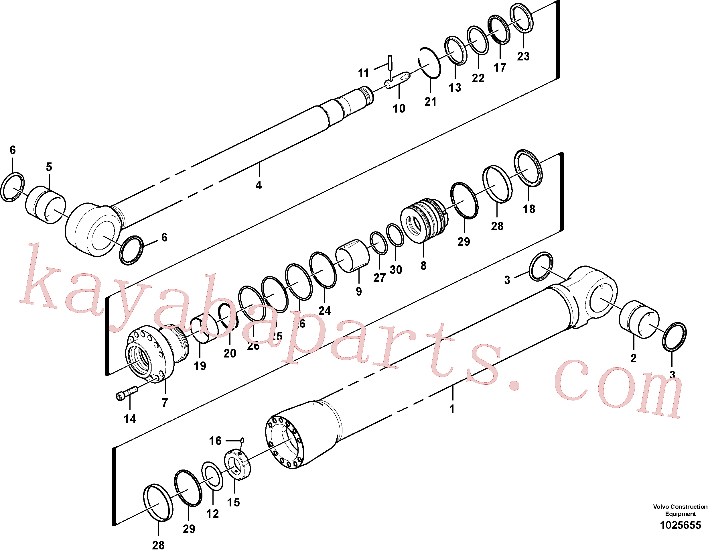 SA9612-10540 for Volvo Dipper arm cylinder(1025655 assembly)