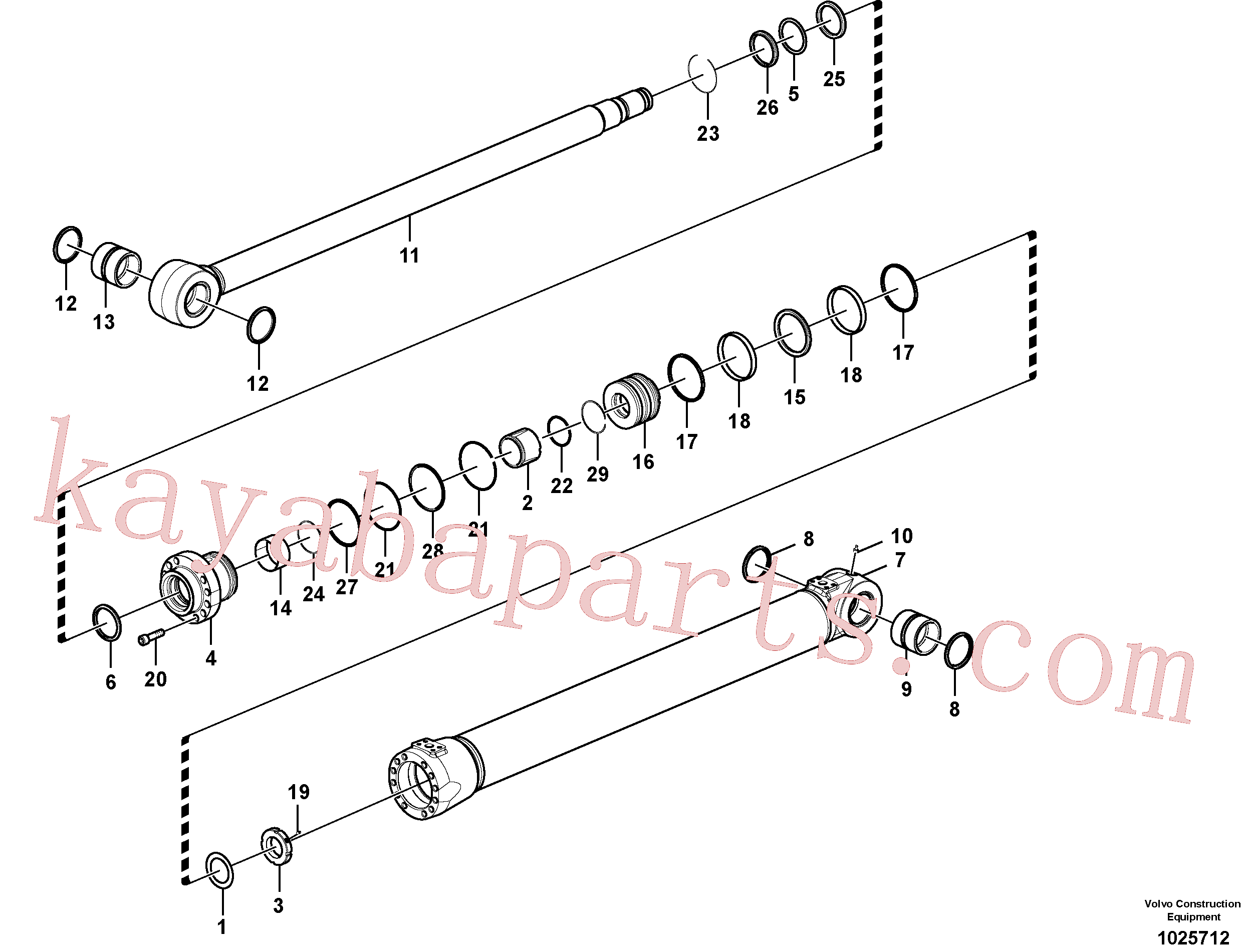 VOE14639577 for Volvo Boom cylinder(1025712 assembly)