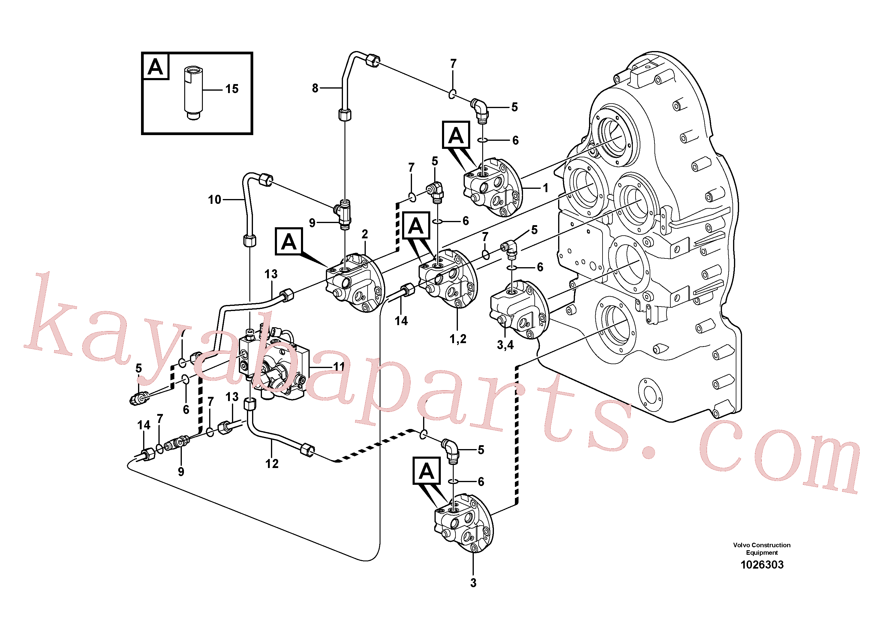 VOE13933868 for Volvo Oil distributor and tube.(1026303 assembly)