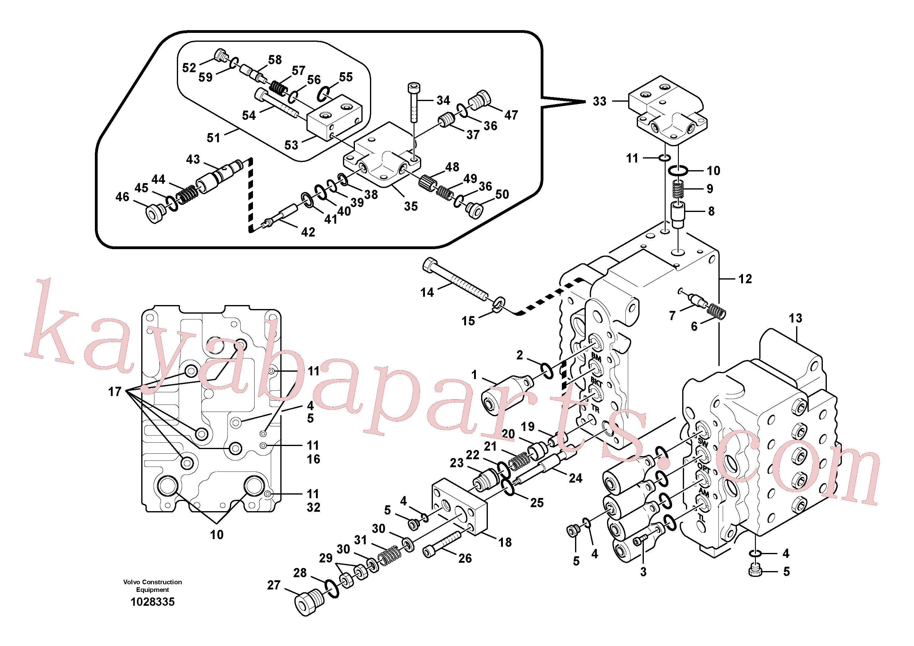 SA8230-13320 for Volvo Main control valve, relief valve and boom holding(1028335 assembly)