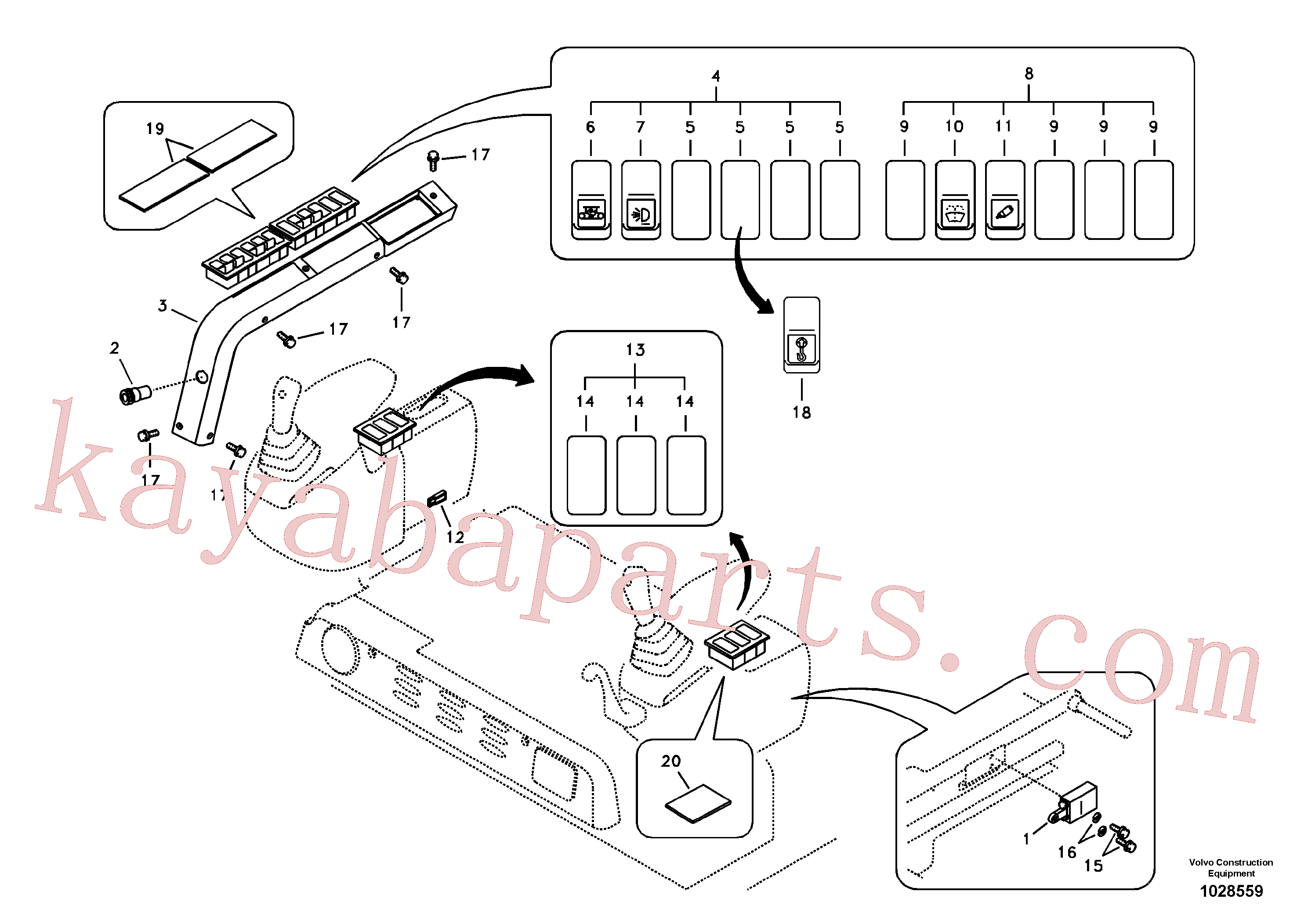 VOE11803207 for Volvo Switch(1028559 assembly)