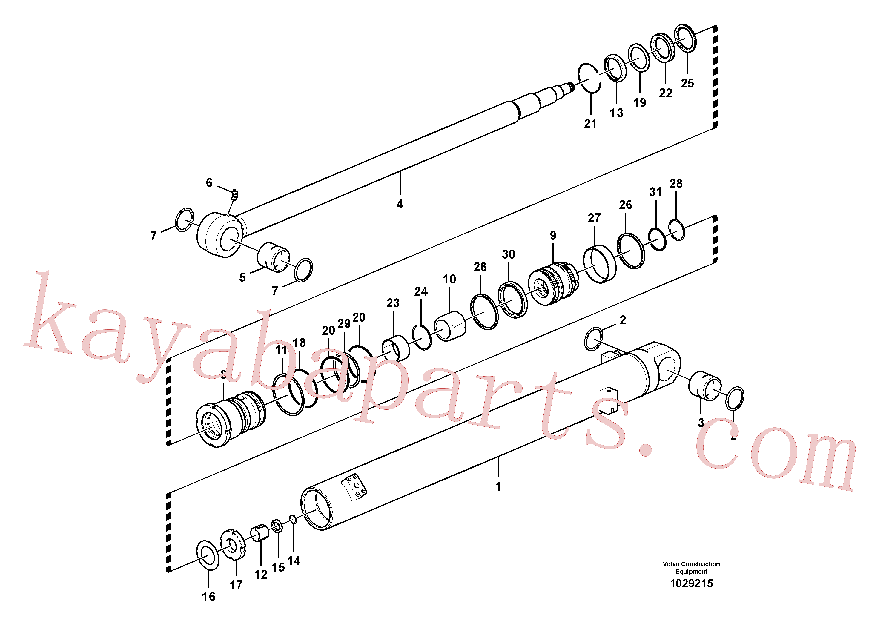 VOE14554657 for Volvo Dipper arm cylinder(1029215 assembly)