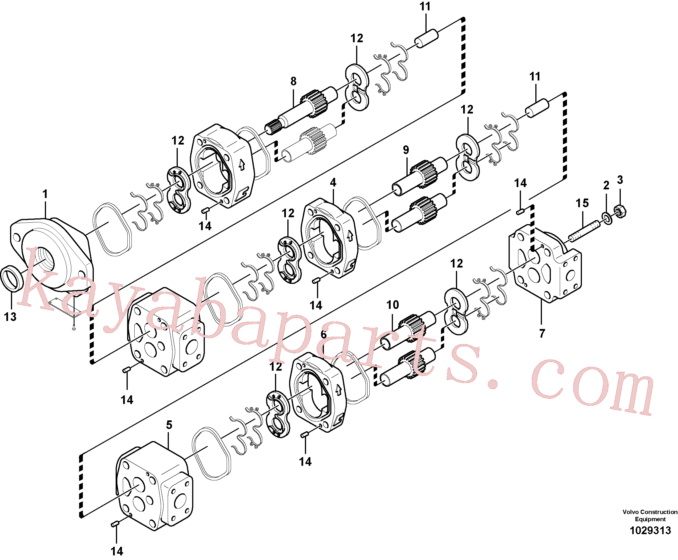 VOE14536189 for Volvo Hydraulic gear pump for quickfit and rotator(1029313 assembly)