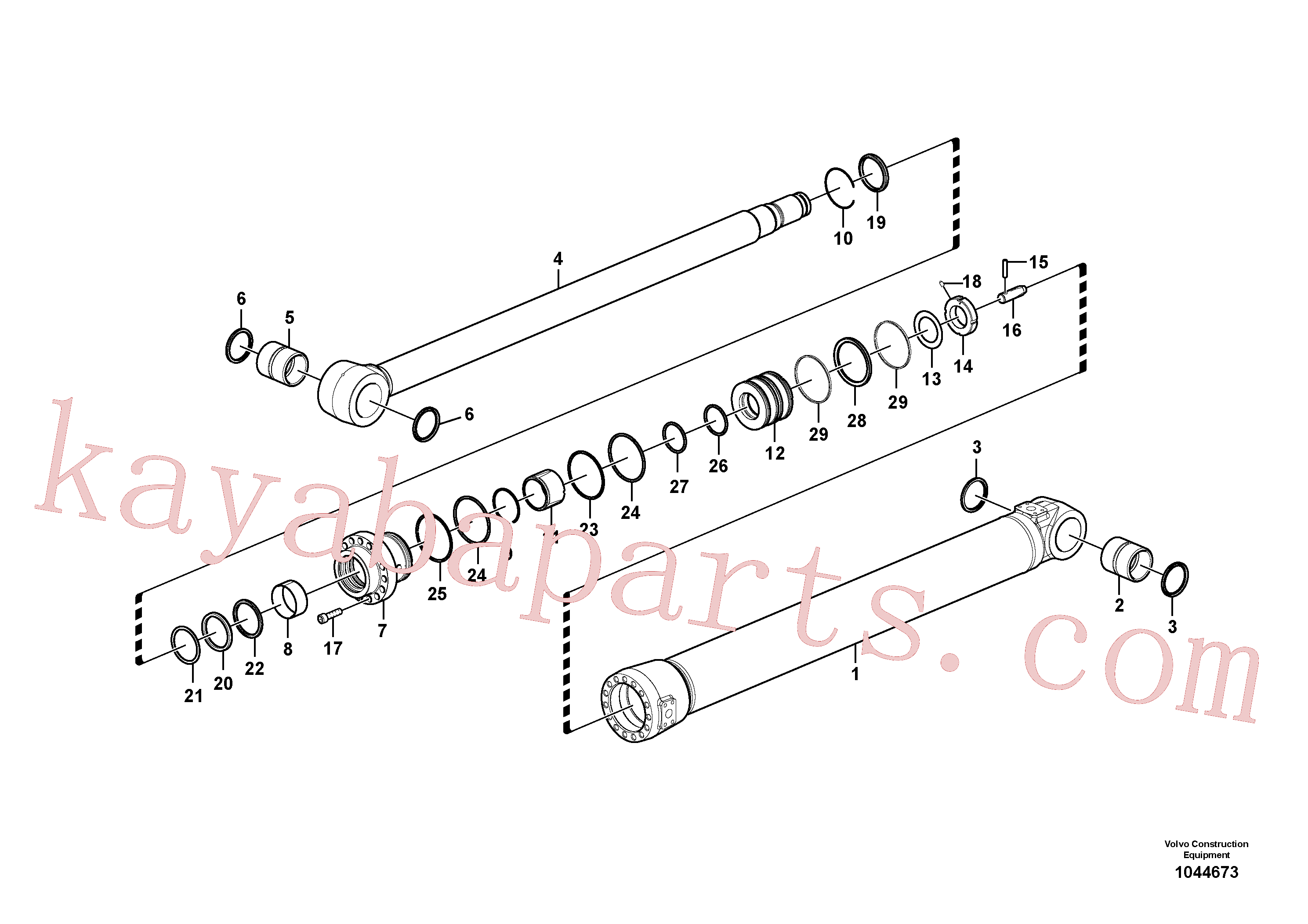 SA9557-09000 for Volvo Dipper arm cylinder(1044673 assembly)
