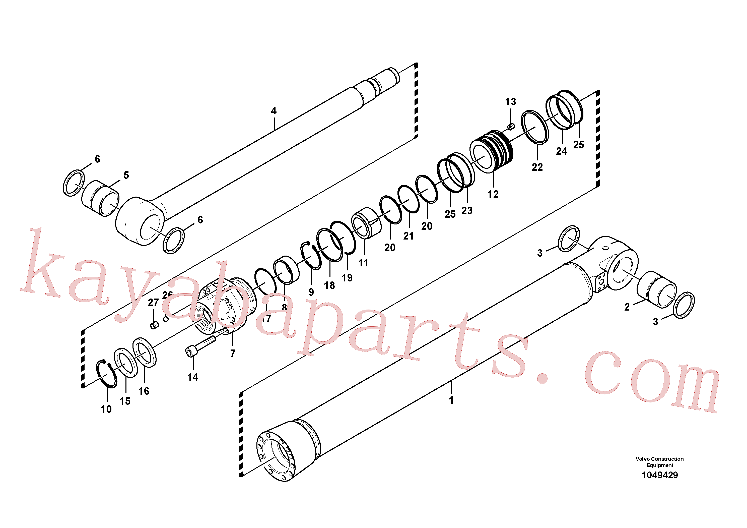 VOE14588108 for Volvo Bucket cylinder, Boom cylinder(1049429 assembly)
