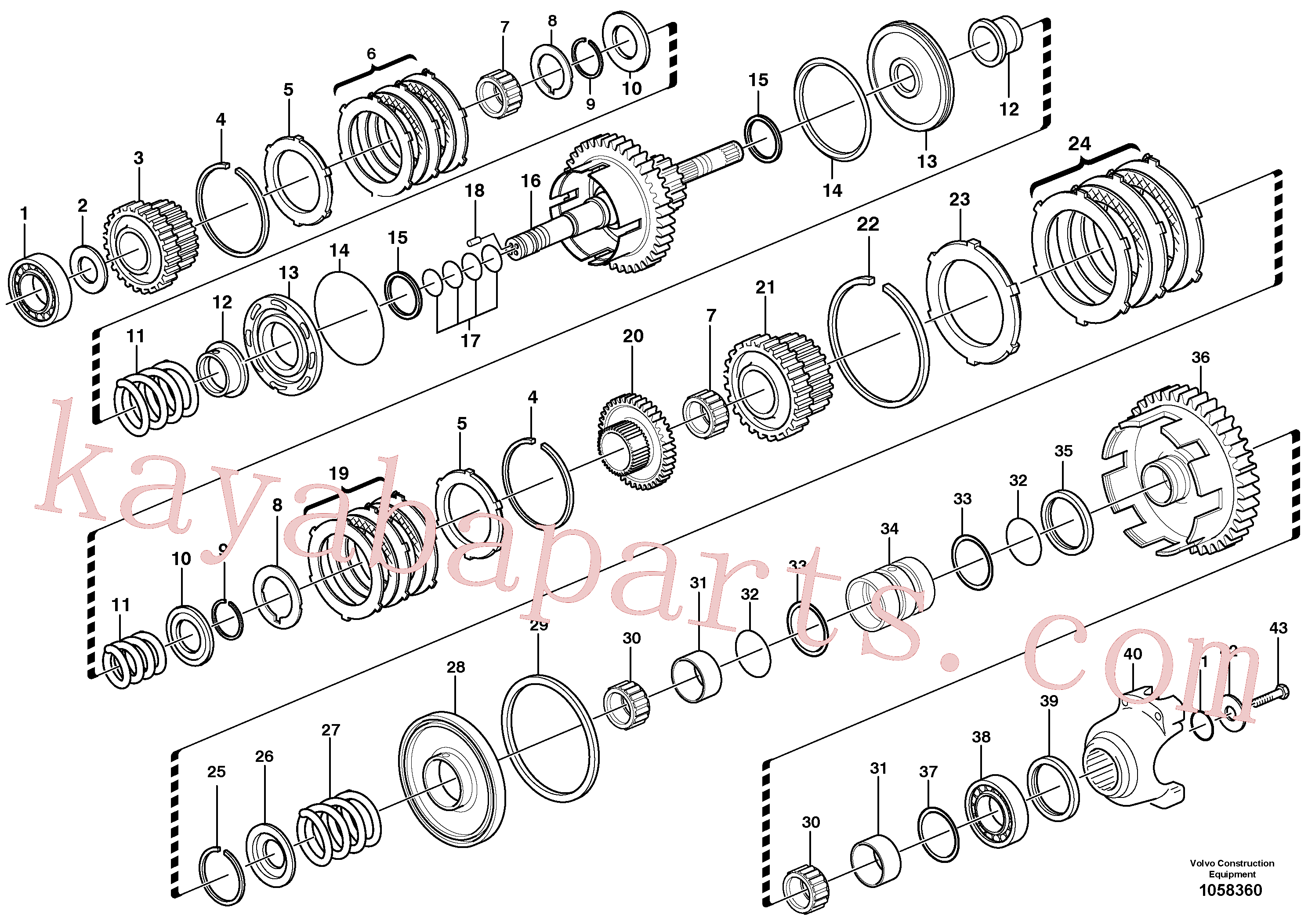 VOE11709093 for Volvo Secondary shaft(1058360 assembly)