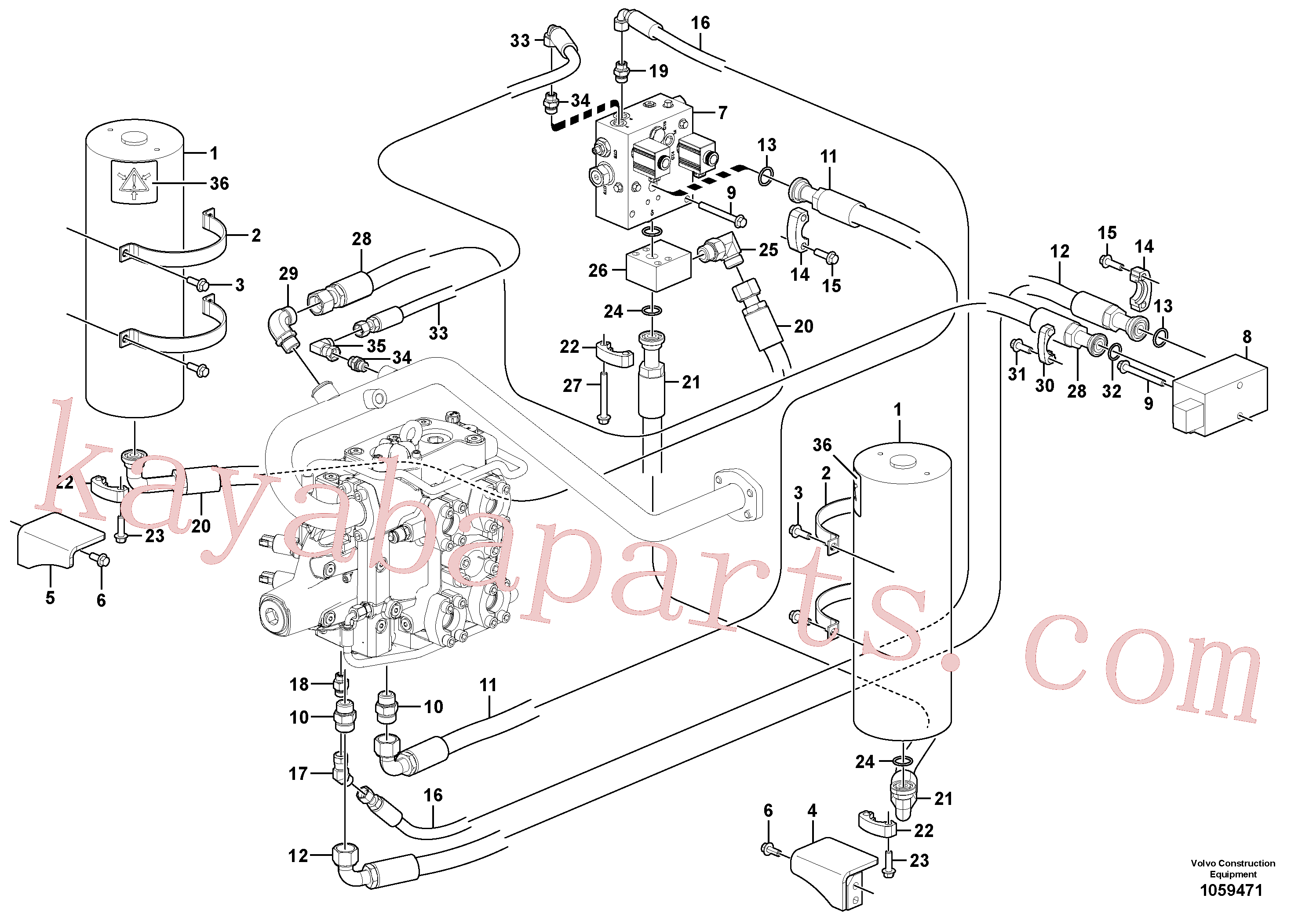VOE14389880 for Volvo Boom suspension system(1059471 assembly)