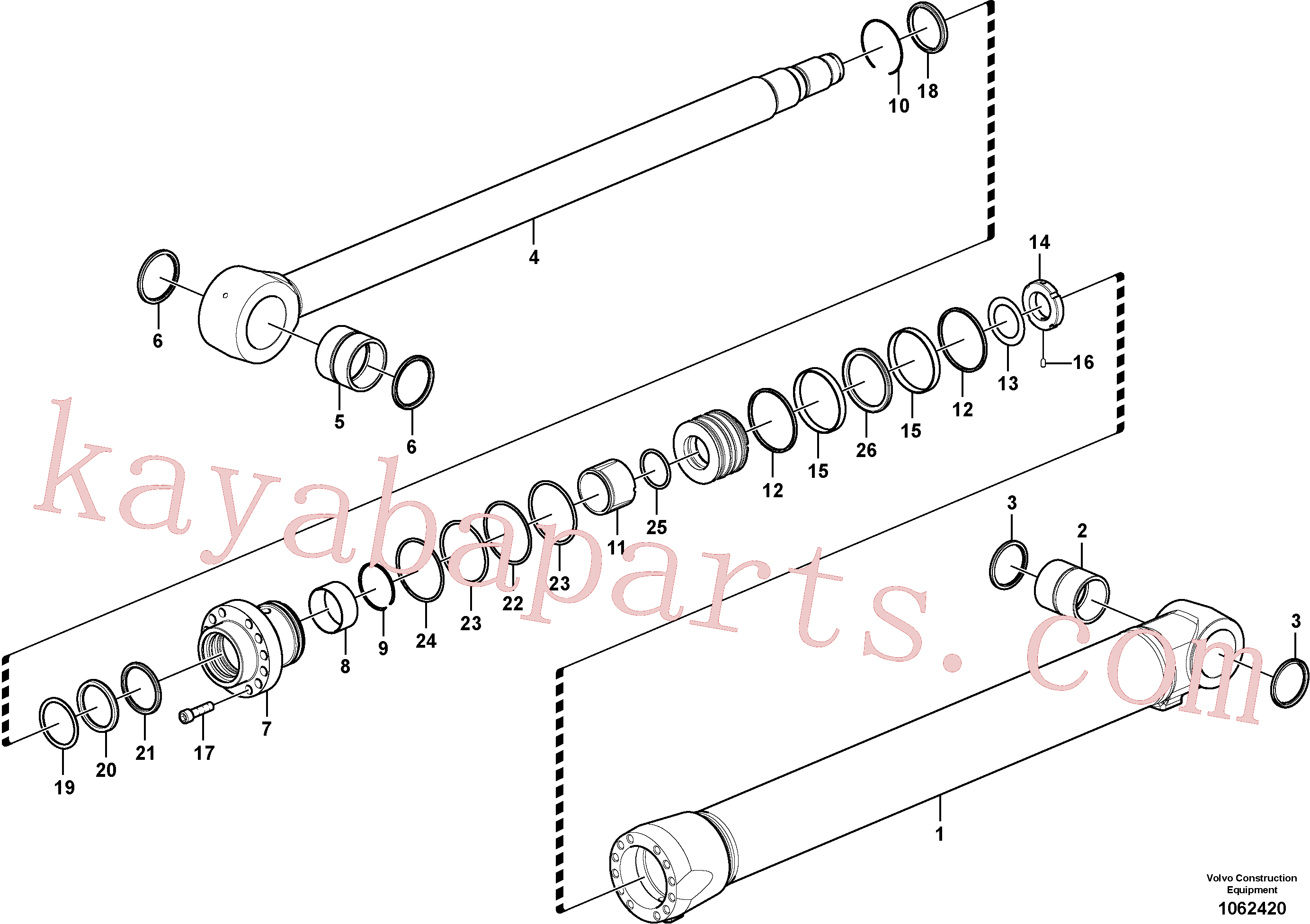 SA9557-08000 for Volvo Boom cylinder(1062420 assembly)