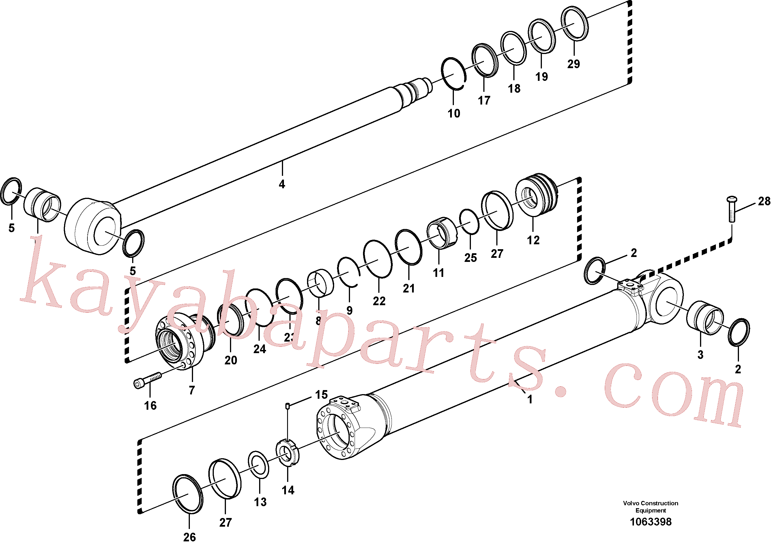 VOE14510892 for Volvo Boom cylinder(1063398 assembly)