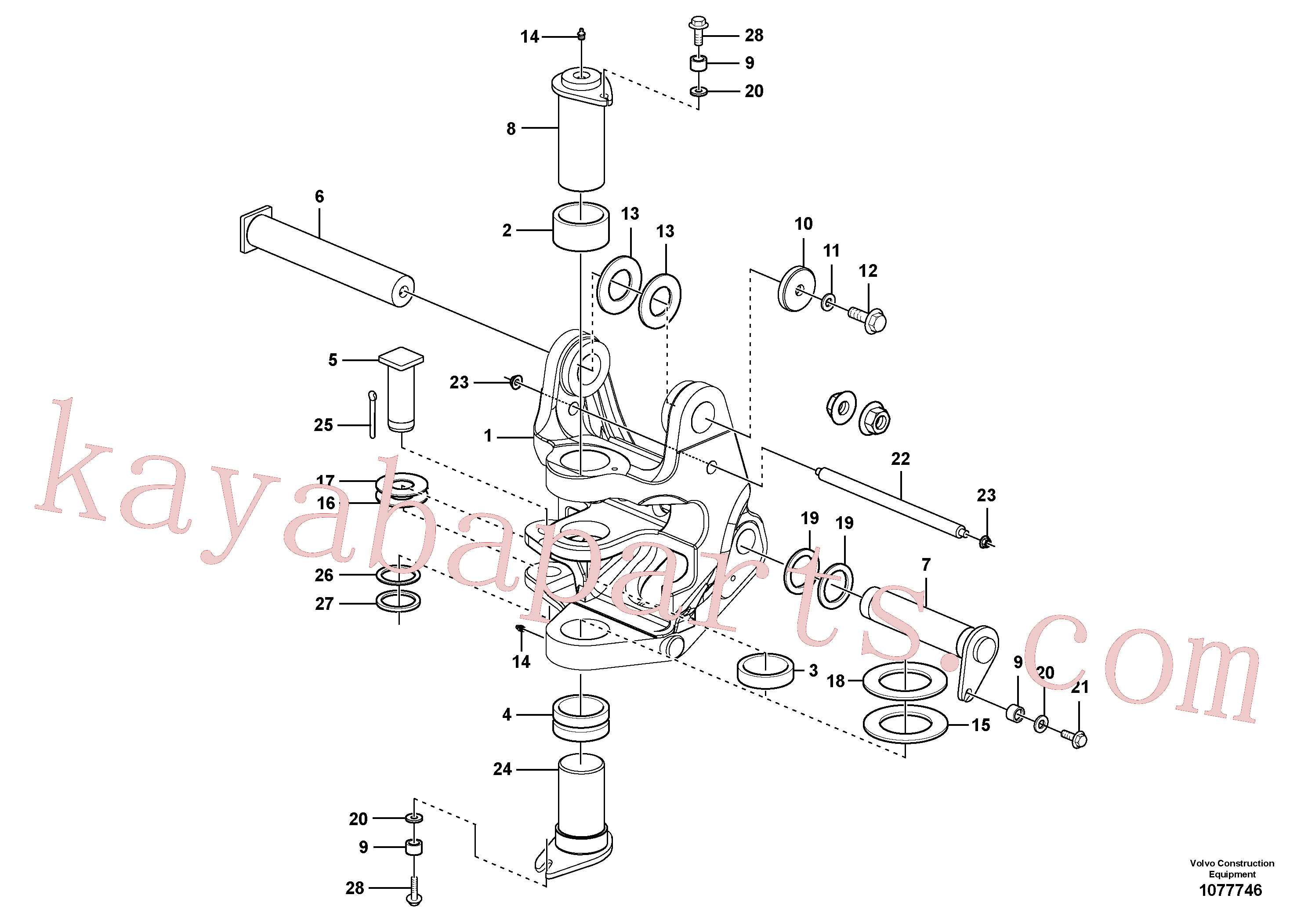 VOE11802207 for Volvo Pivot pin(1077746 assembly)