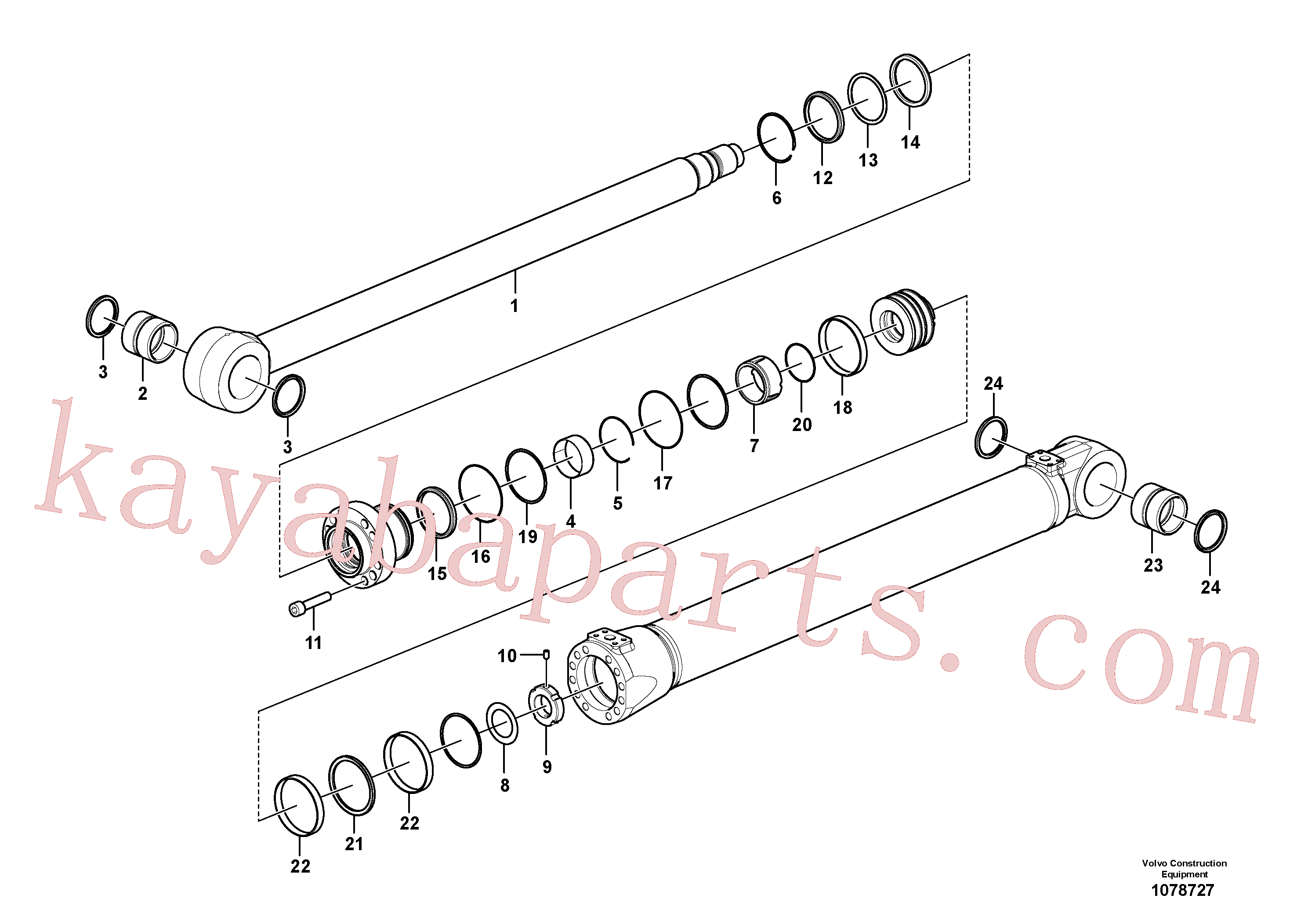 VOE14549124 for Volvo Boom cylinder(1078727 assembly)