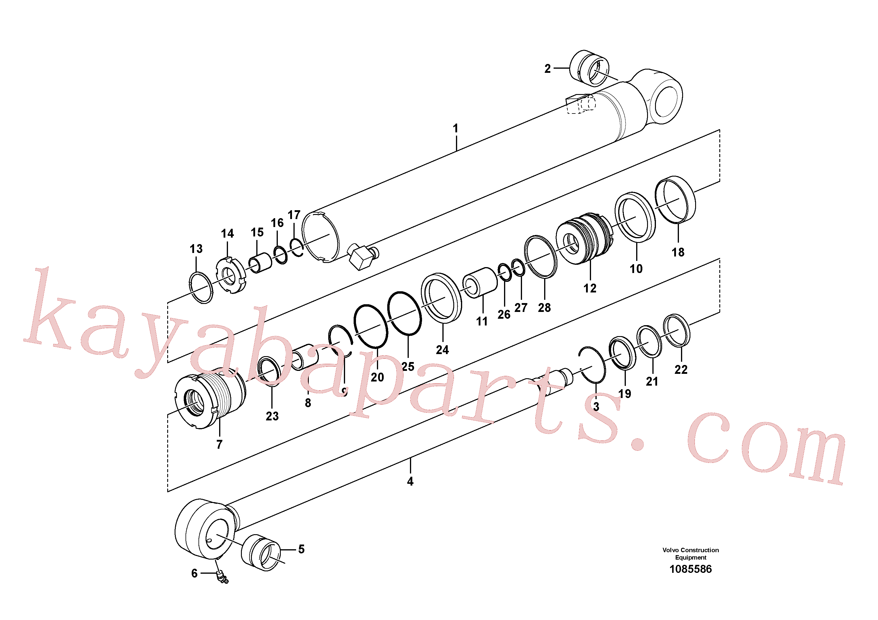 SA9565-20900 for Volvo Dipper arm cylinder(1085586 assembly)