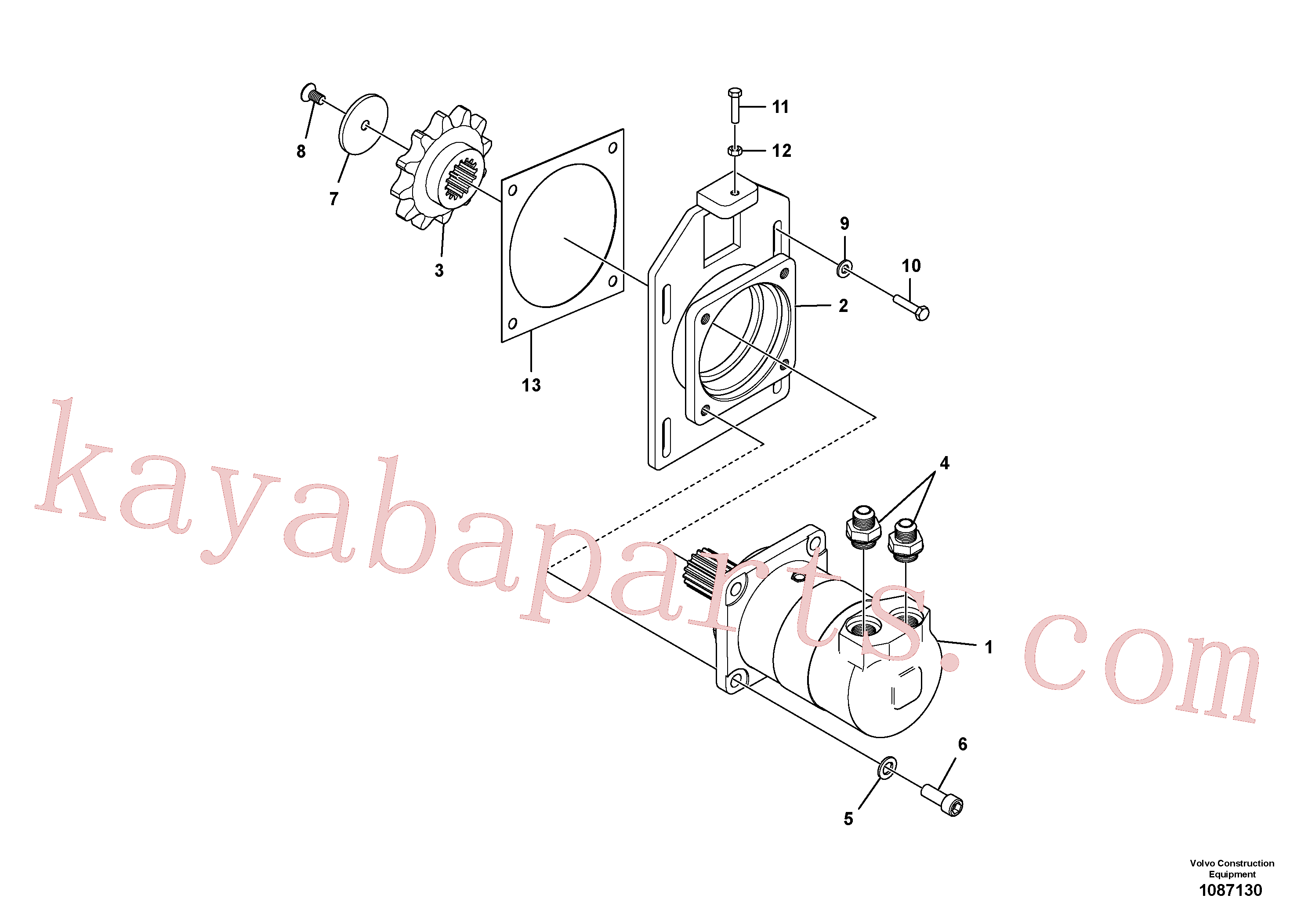 RM43909233 for Volvo High Torque Auger Motor Installation(1087130 assembly)