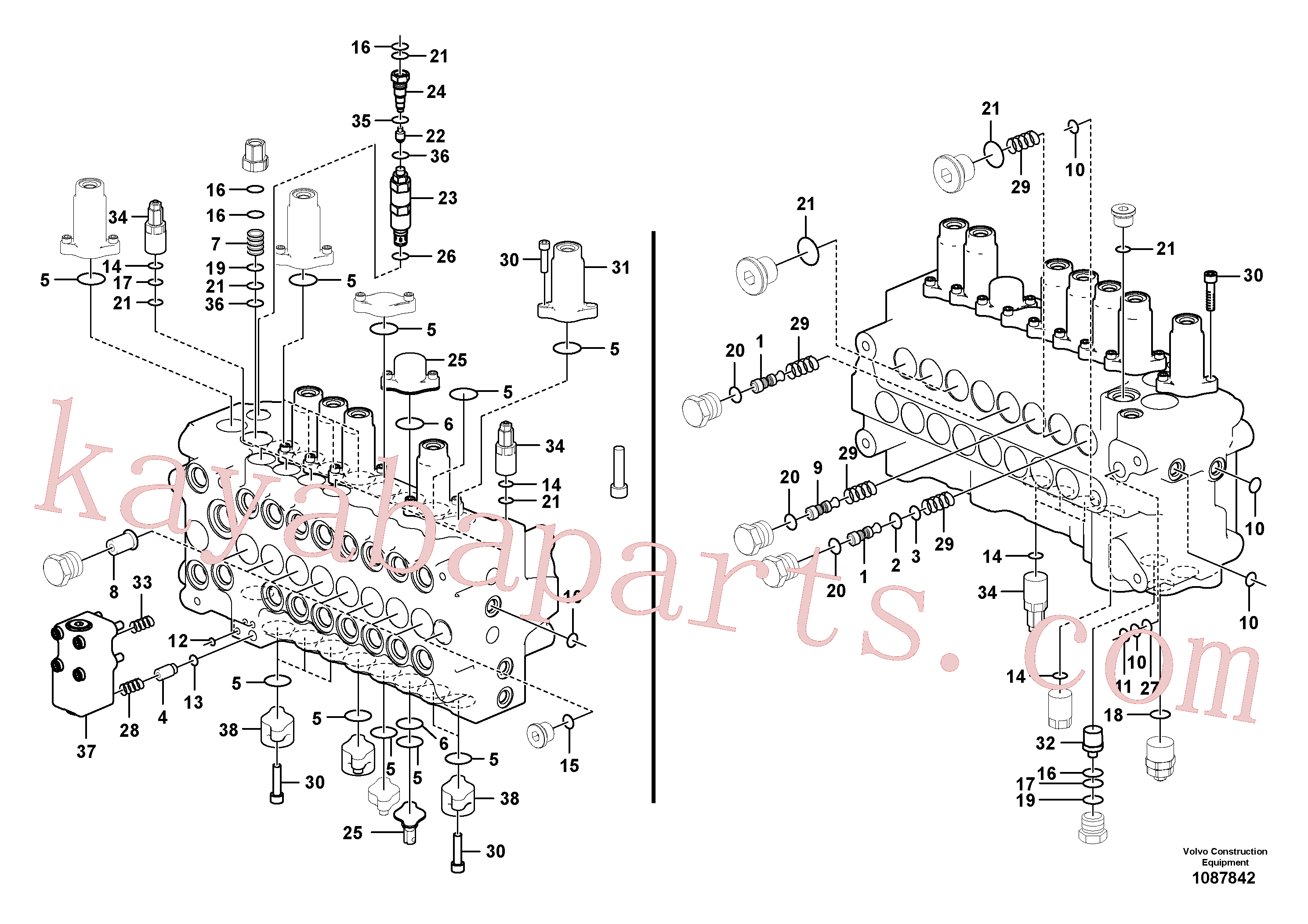 VOE14552480 for Volvo Main control valve(1087842 assembly)