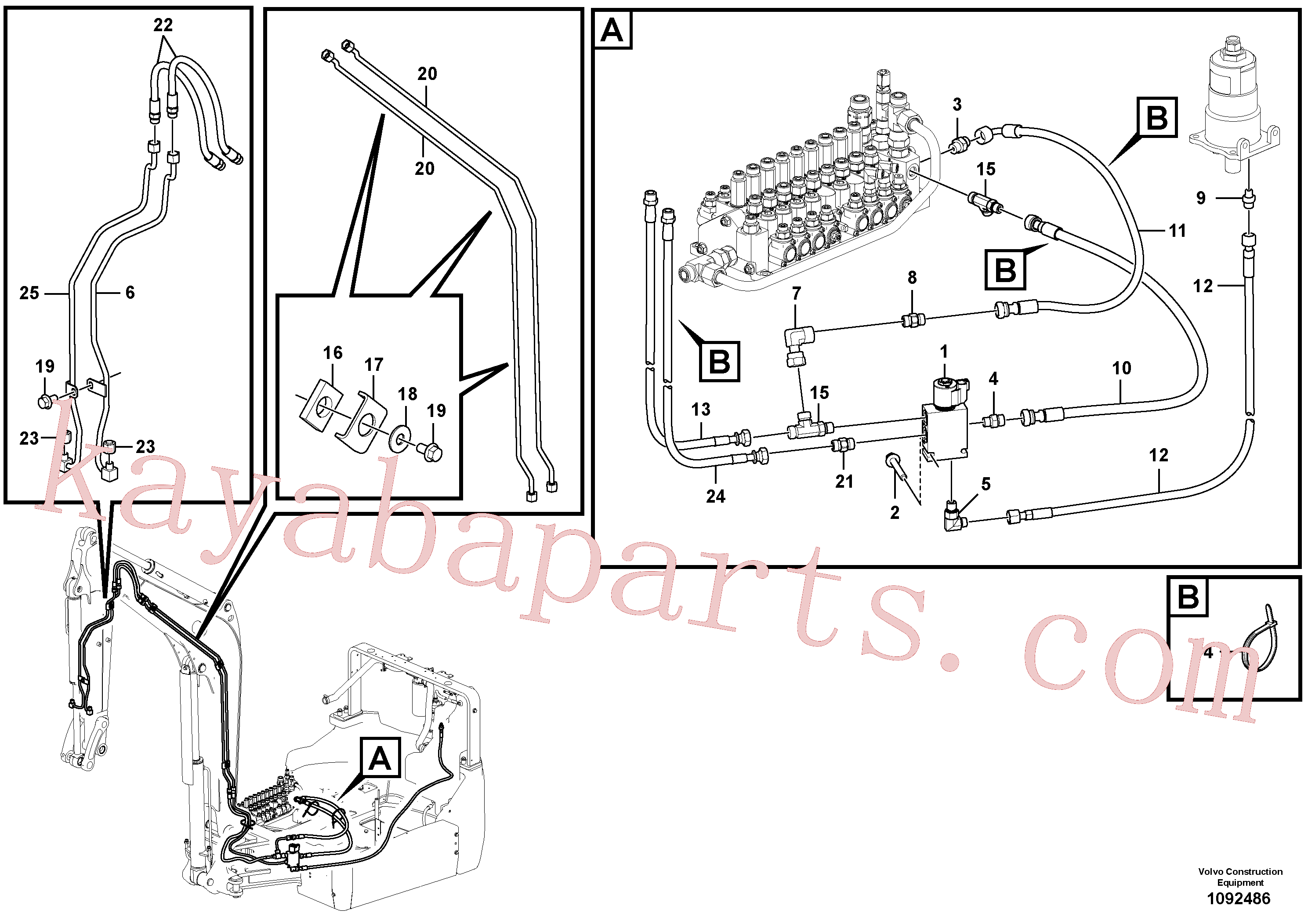 VOE15710332 for Volvo Hyd. circuit (quickfit/double-acting)(1092486 assembly)
