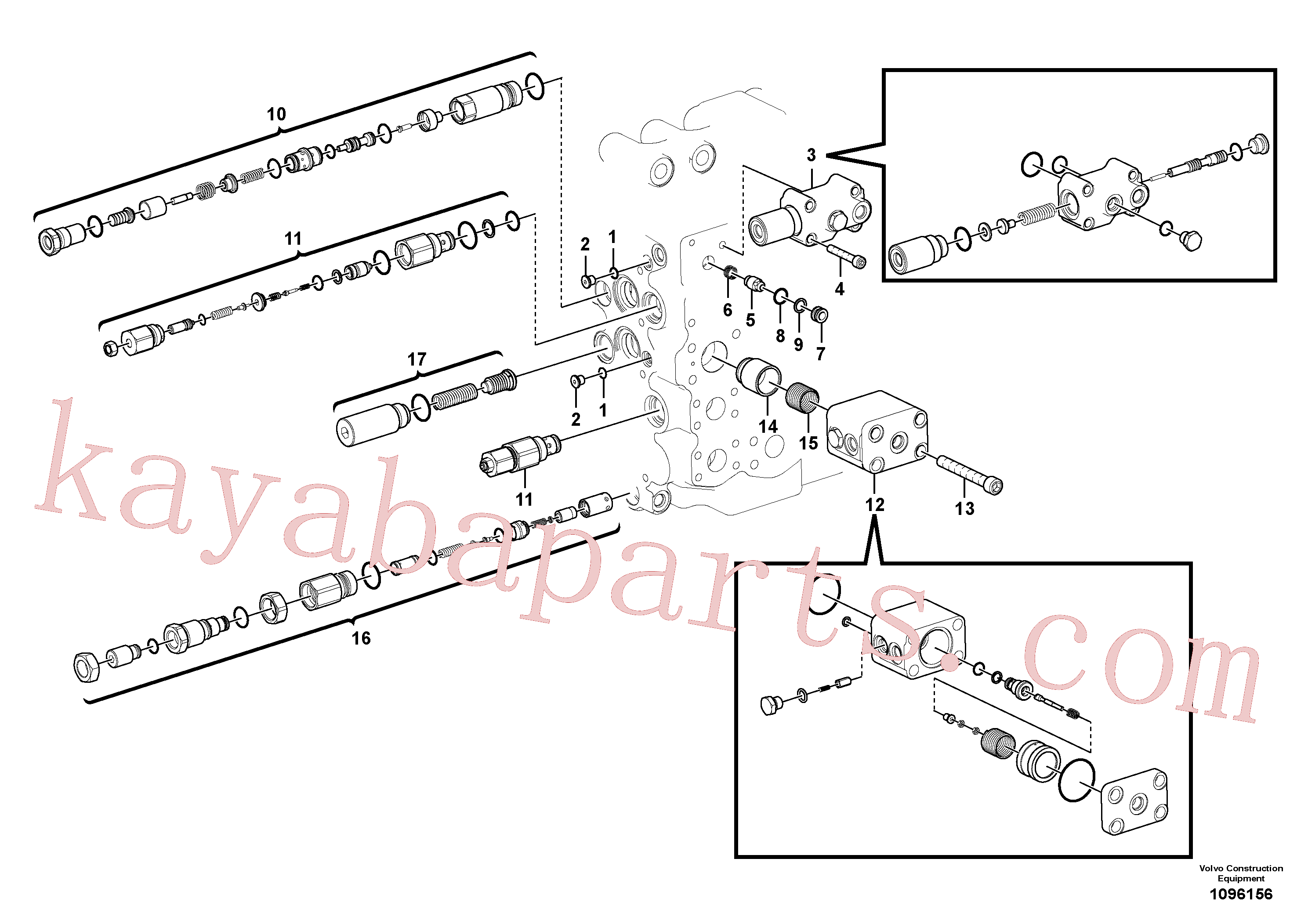 VOE14513864 for Volvo Main control valve(1096156 assembly)