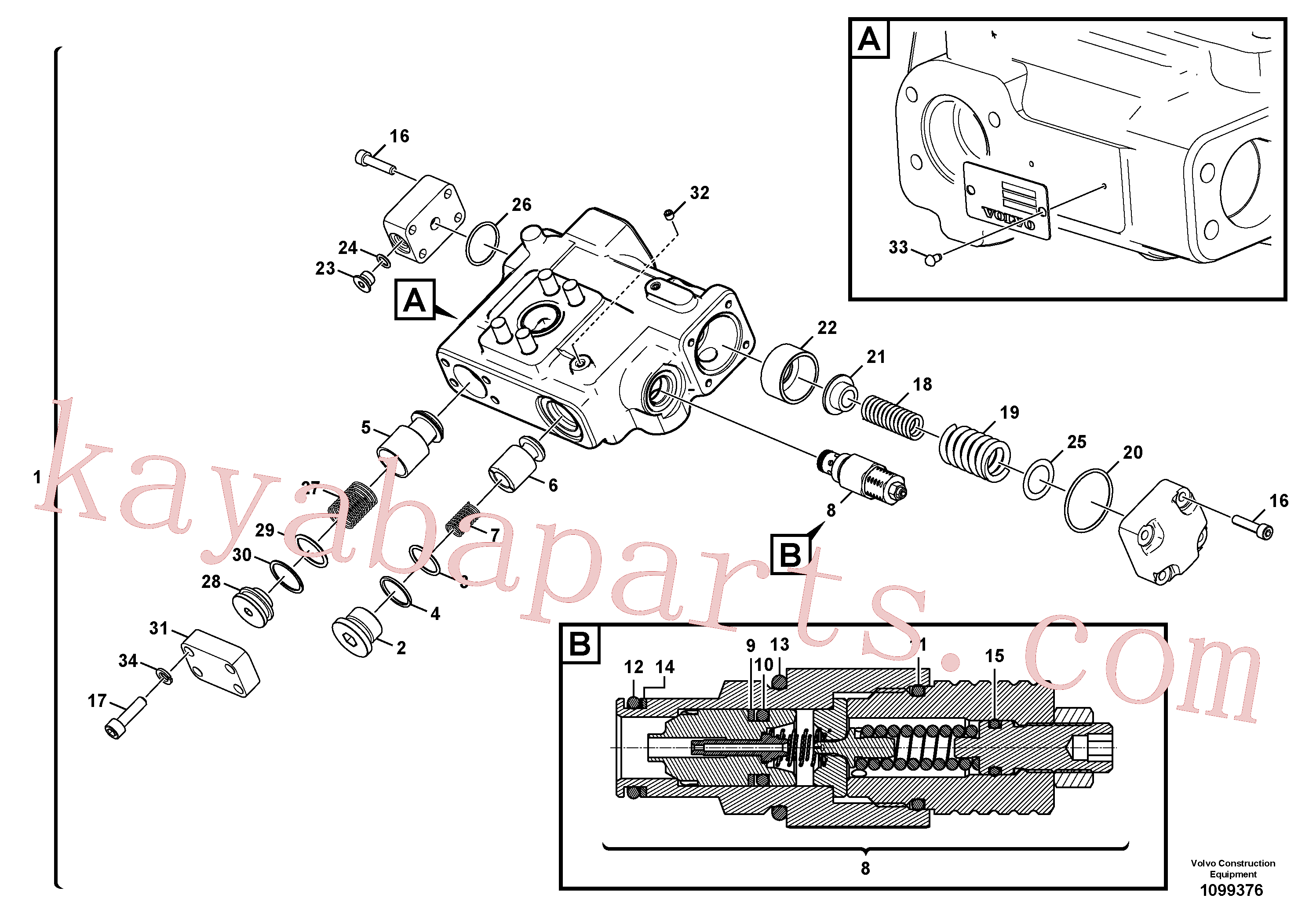 VOE994025 for Volvo Working hydraulic, dipper arm rupture(1099376 assembly)