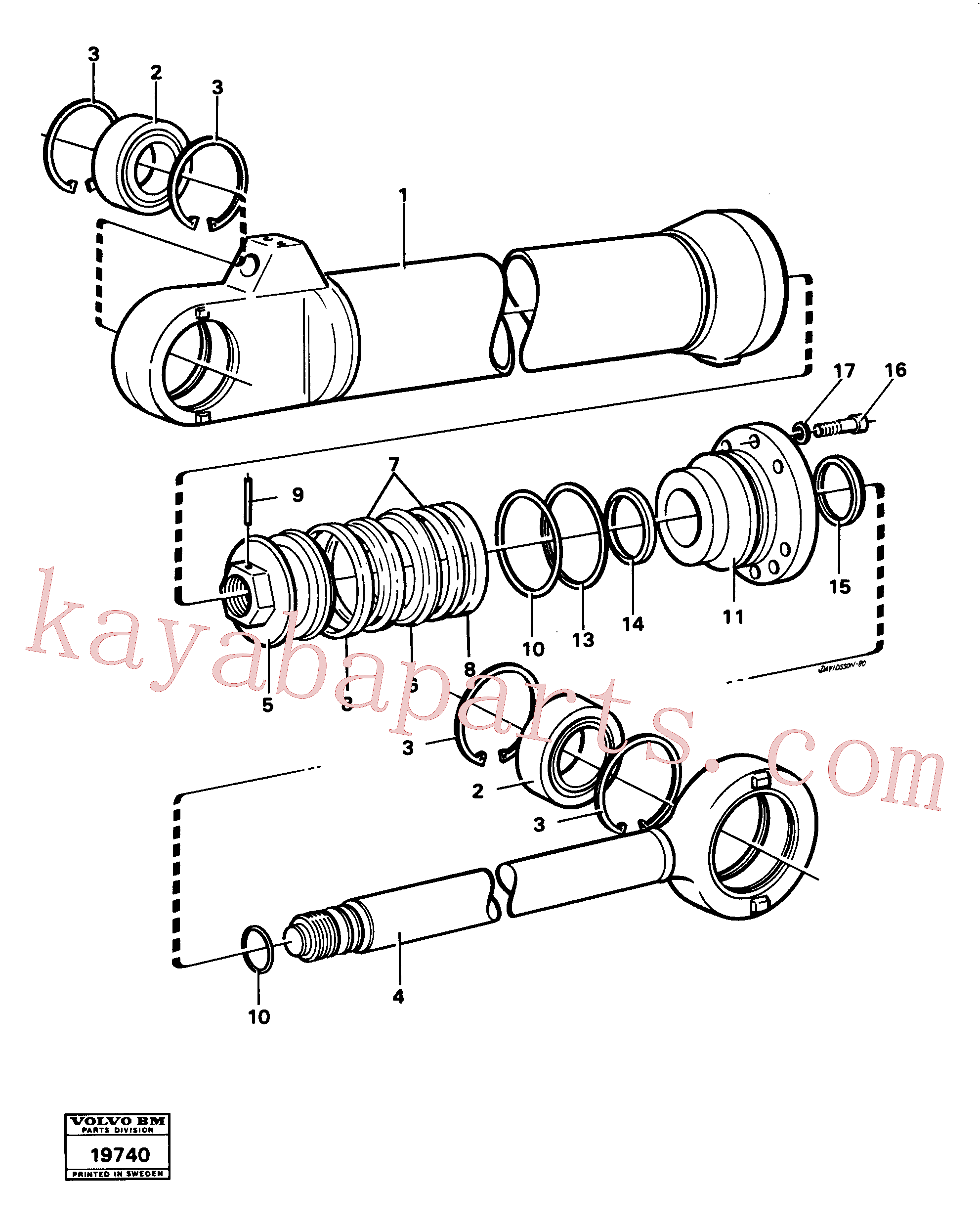 VOE4782718 for Volvo Hydraulic cylinder tilting(19740 assembly)