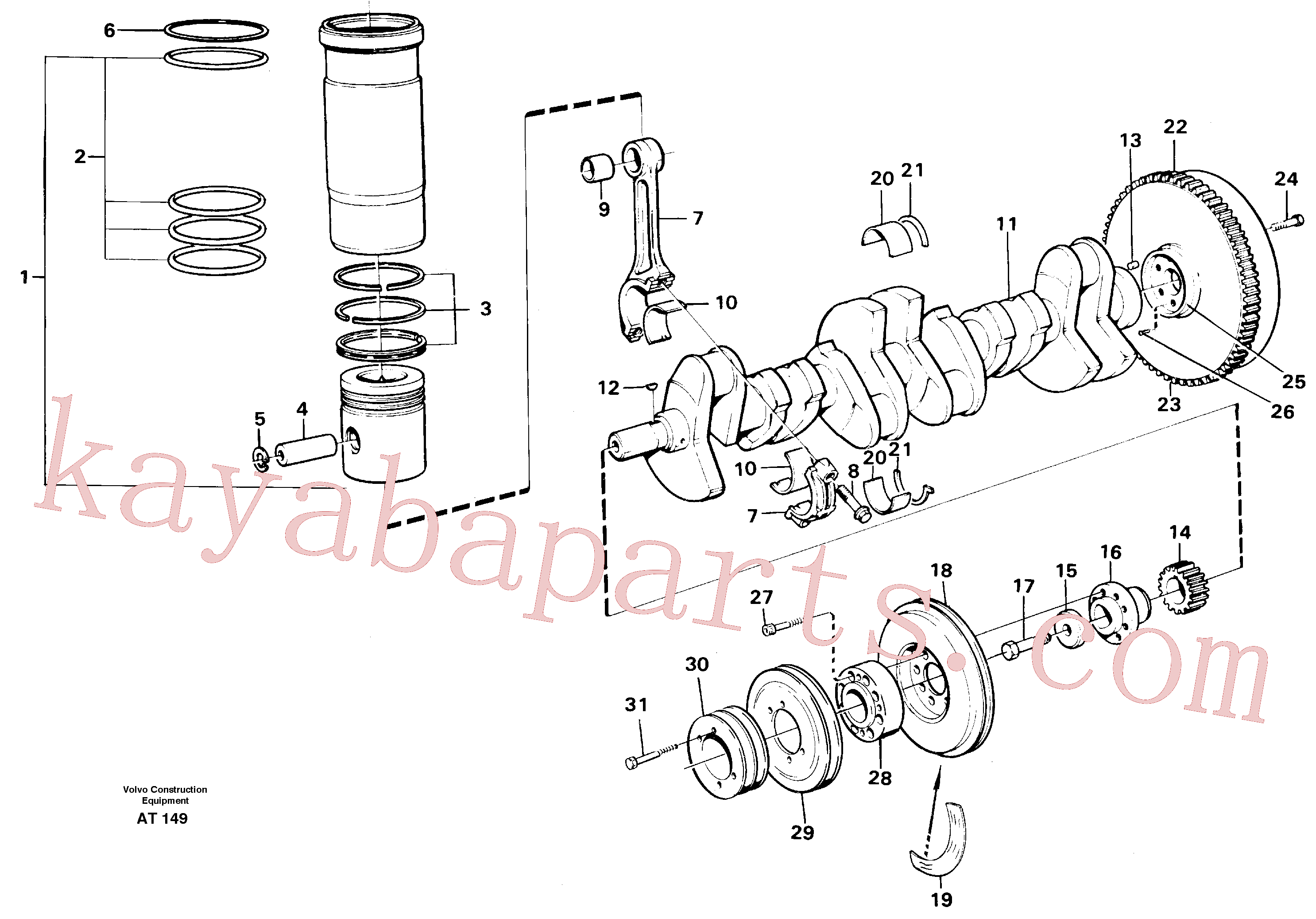 SA9324-21617 for Volvo Crankshaft and related parts(AT149 assembly)