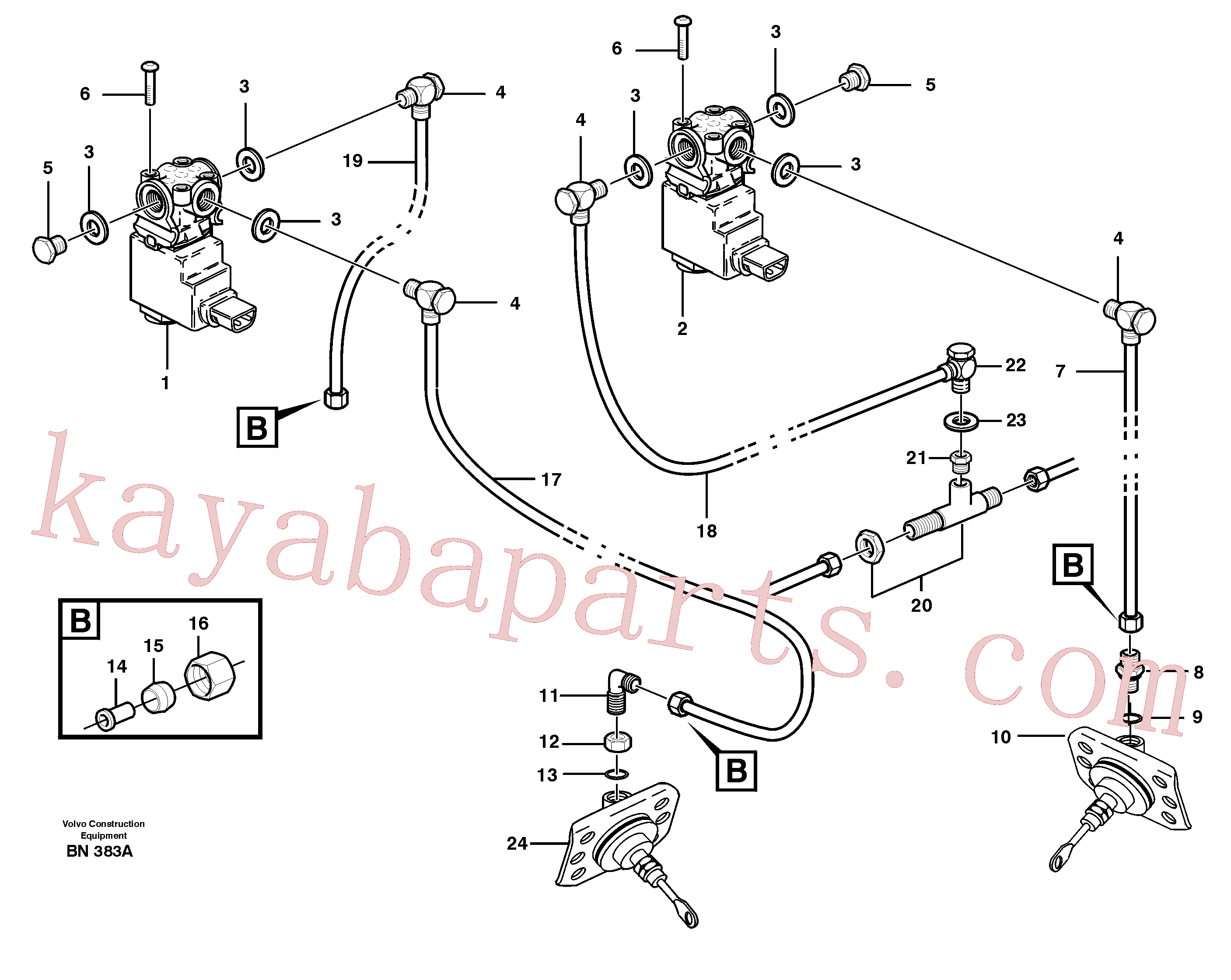 ZM7099538 for Volvo Pneumatic system, diff lock, cab(BN383A assembly)