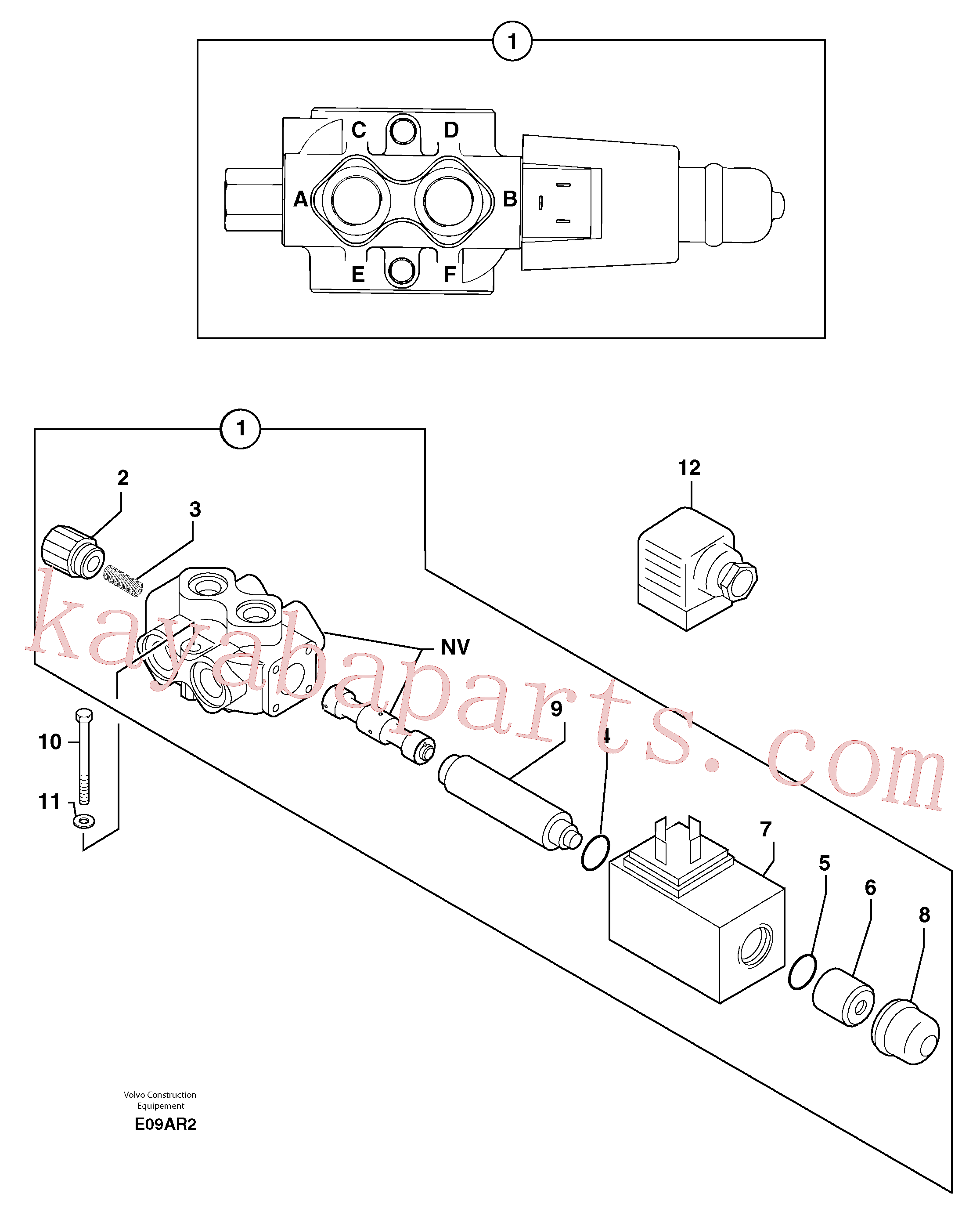 PJ7415994 for Volvo Slewing-offset selector switch ( for valve )(E09AR2 assembly)